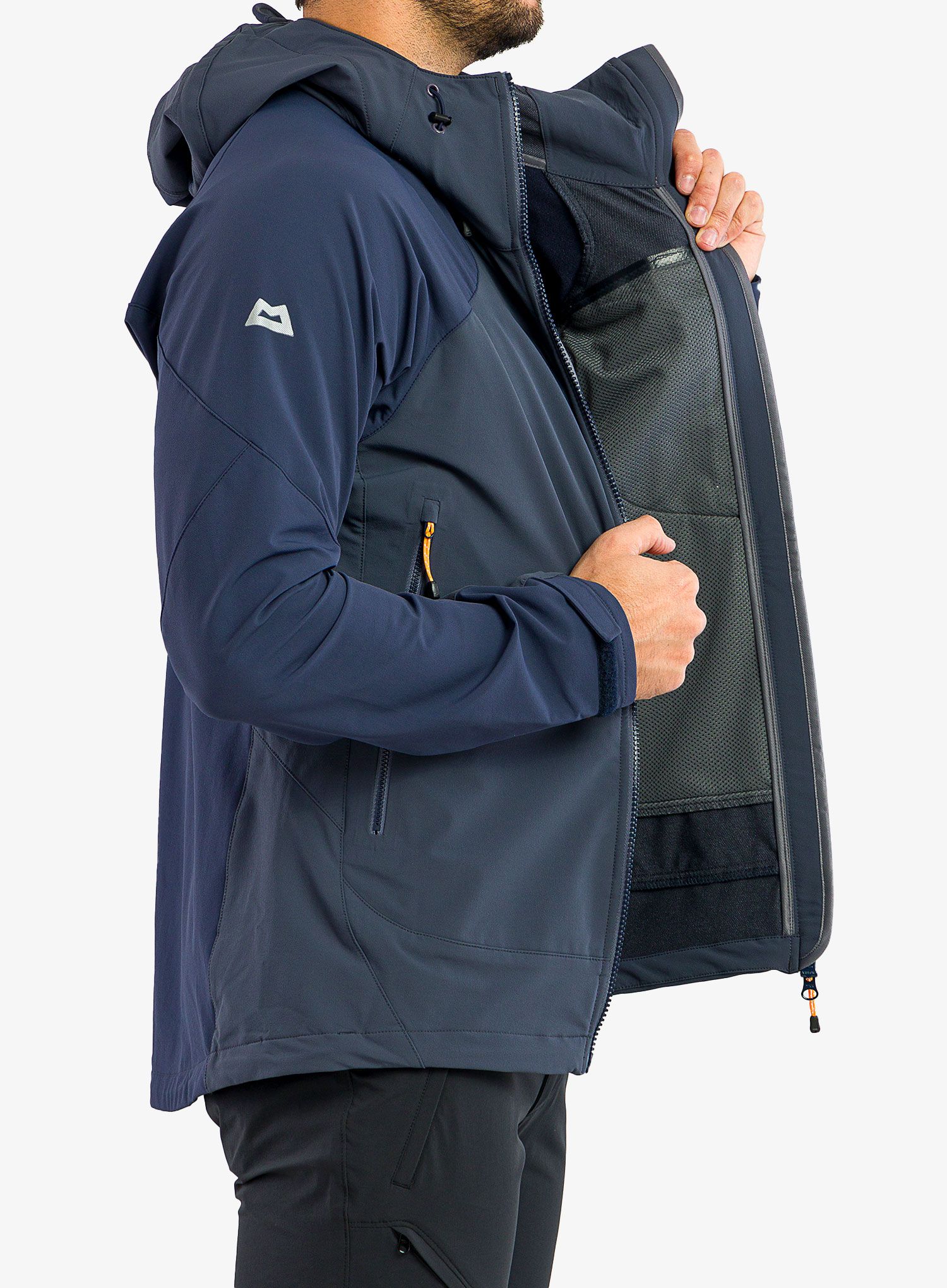 Softshellová bunda Mountain Equipment Frontier Hooded Jacket - ombre blue/cosmos
