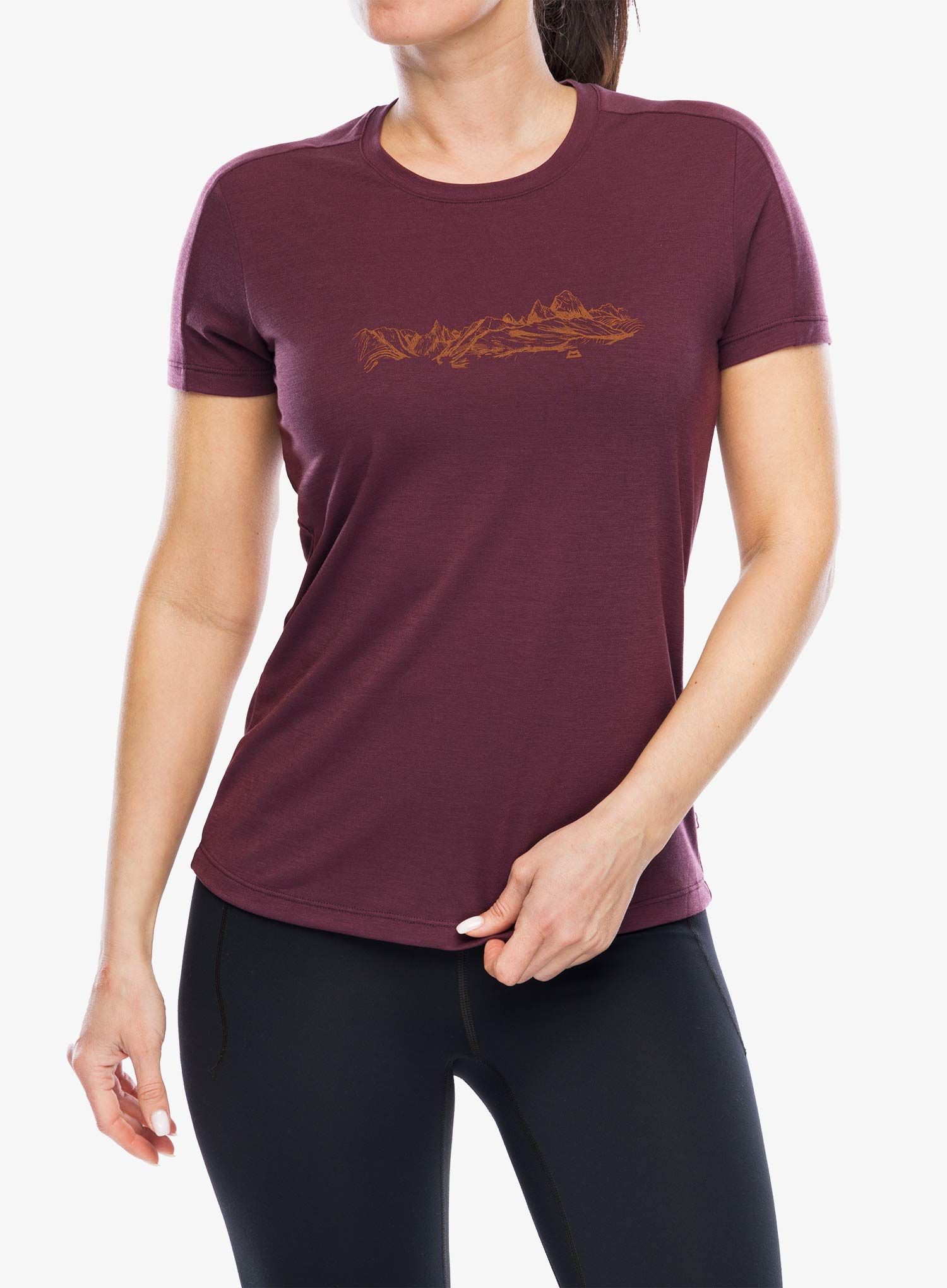 Dámské rychleschnoucí triko Mountain Equipment Headpoint Skyline Tee - raisin