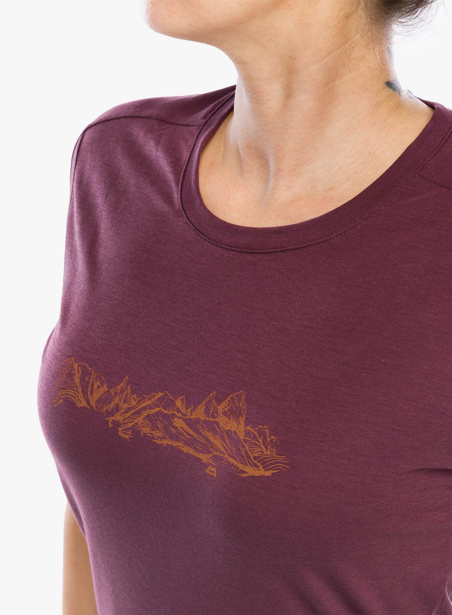 Dámské rychleschnoucí triko Mountain Equipment Headpoint Skyline Tee - raisin