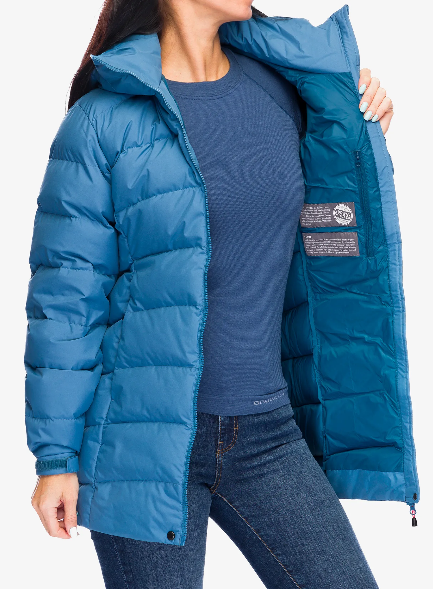 Dámský péřový kabát Mountain Equipment Lightline Eco Parka - stellar blue