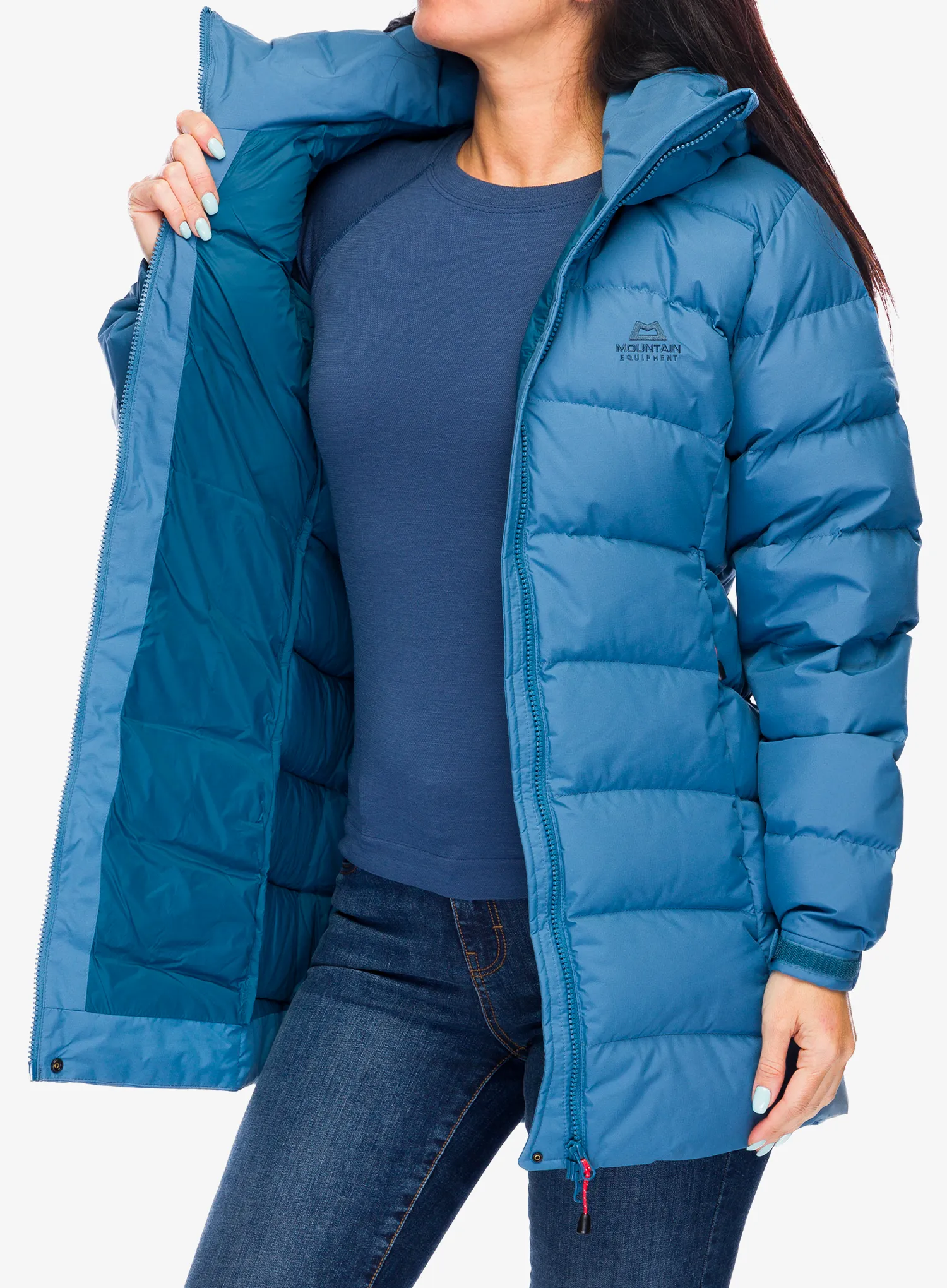 Dámský péřový kabát Mountain Equipment Lightline Eco Parka - stellar blue