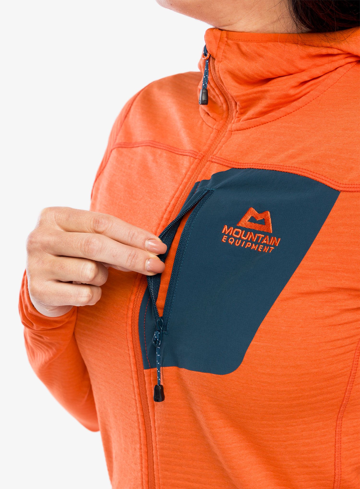 Dámská mikina na lezení Mountain Equipment Lumiko Hooded Jacket - mandarin/majolica
