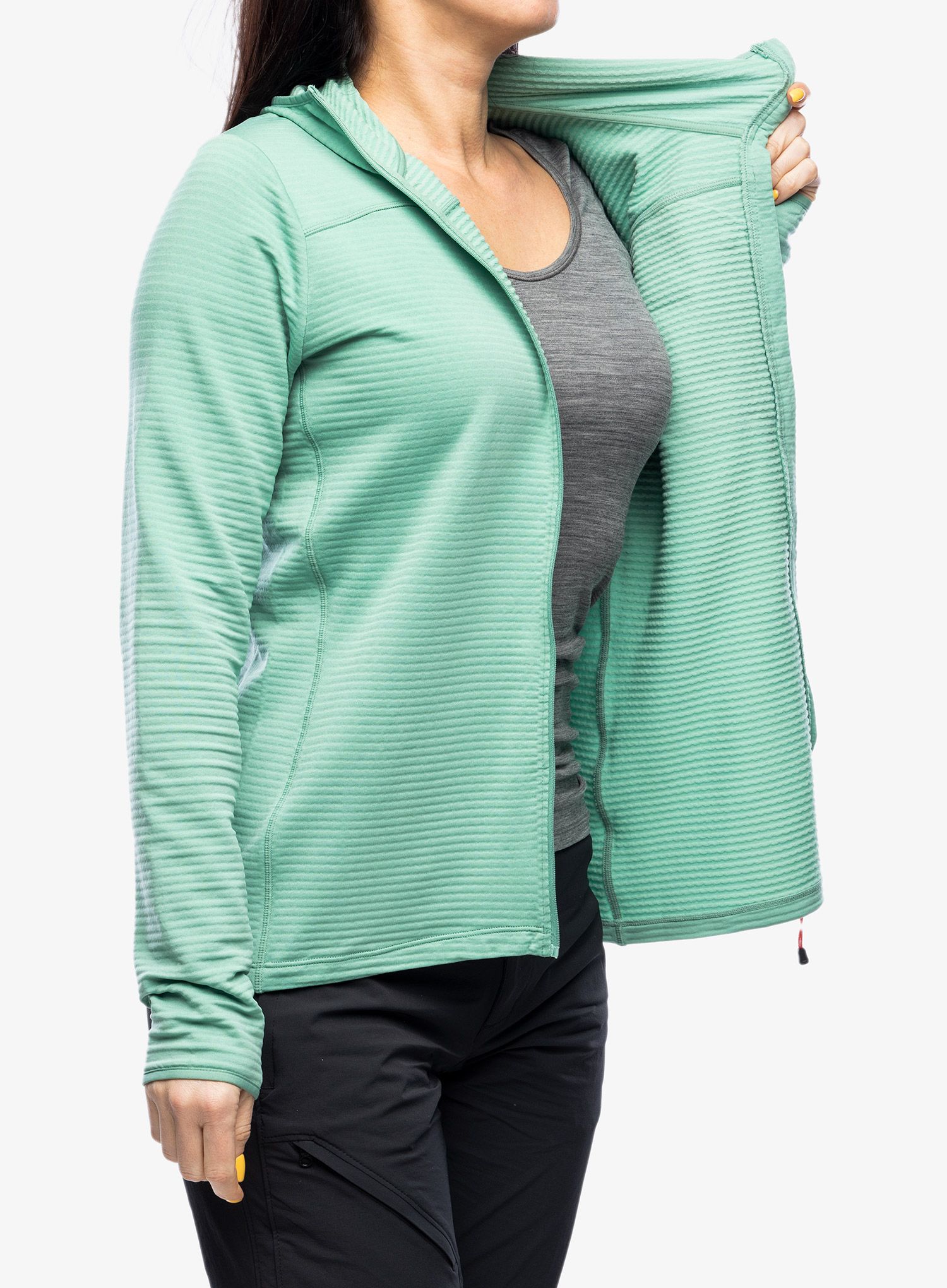 Dámská mikina na lezení Mountain Equipment Lumiko Hooded Jacket - lichen green/teal