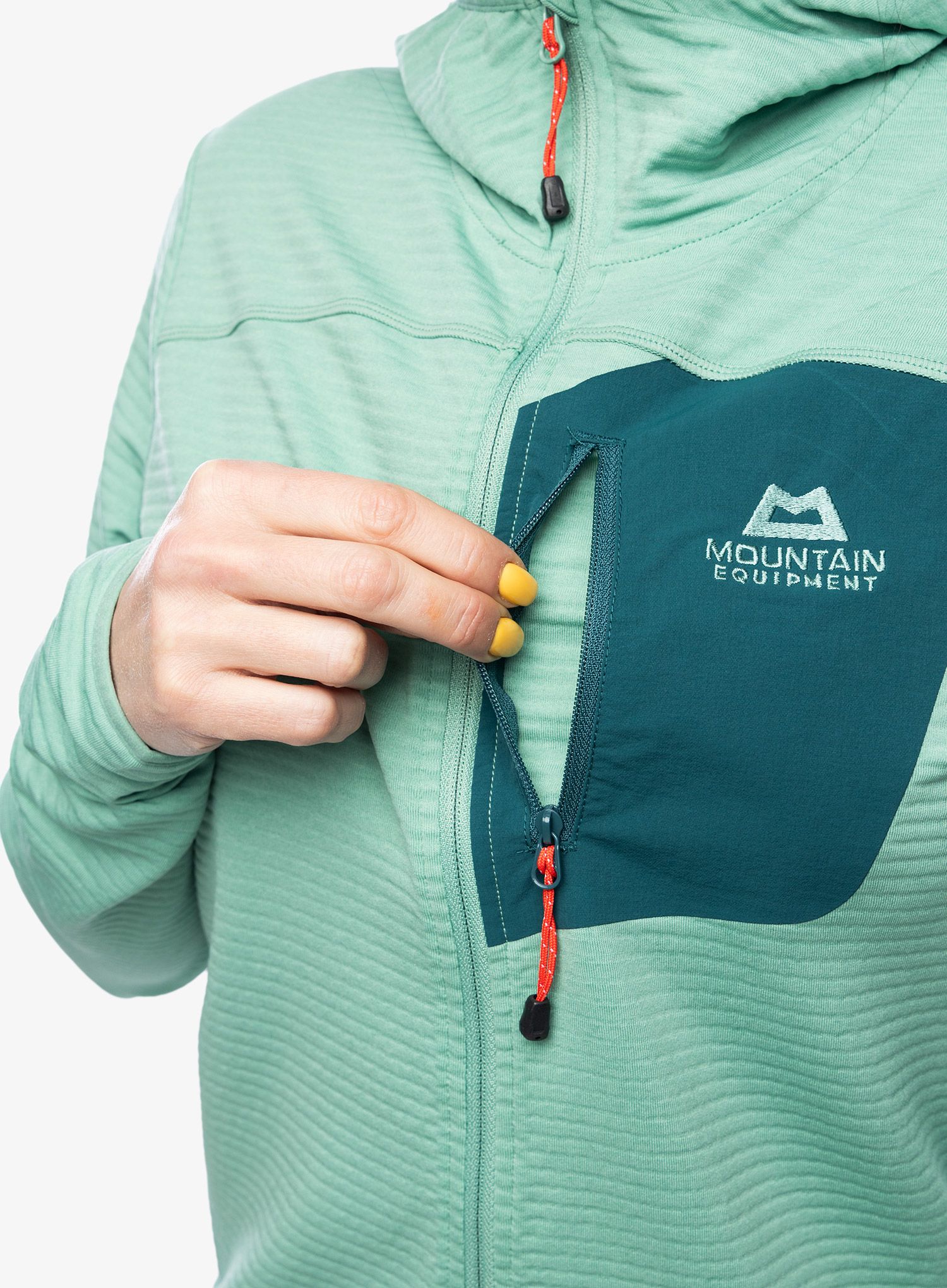 Dámská mikina na lezení Mountain Equipment Lumiko Hooded Jacket - lichen green/teal
