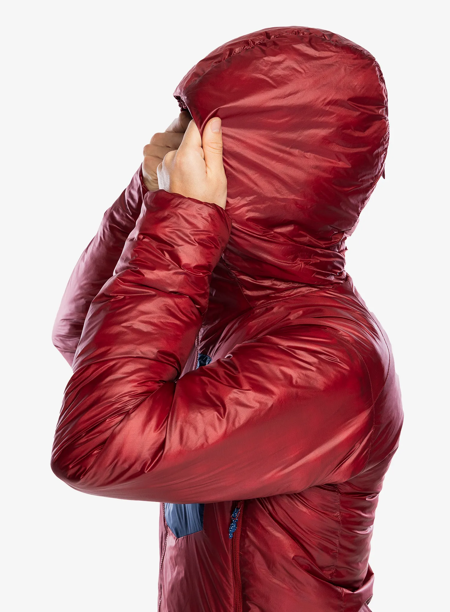 Zateplená bunda Mountain Equipment Oreus Hooded Jacket - merlot/admiral blue