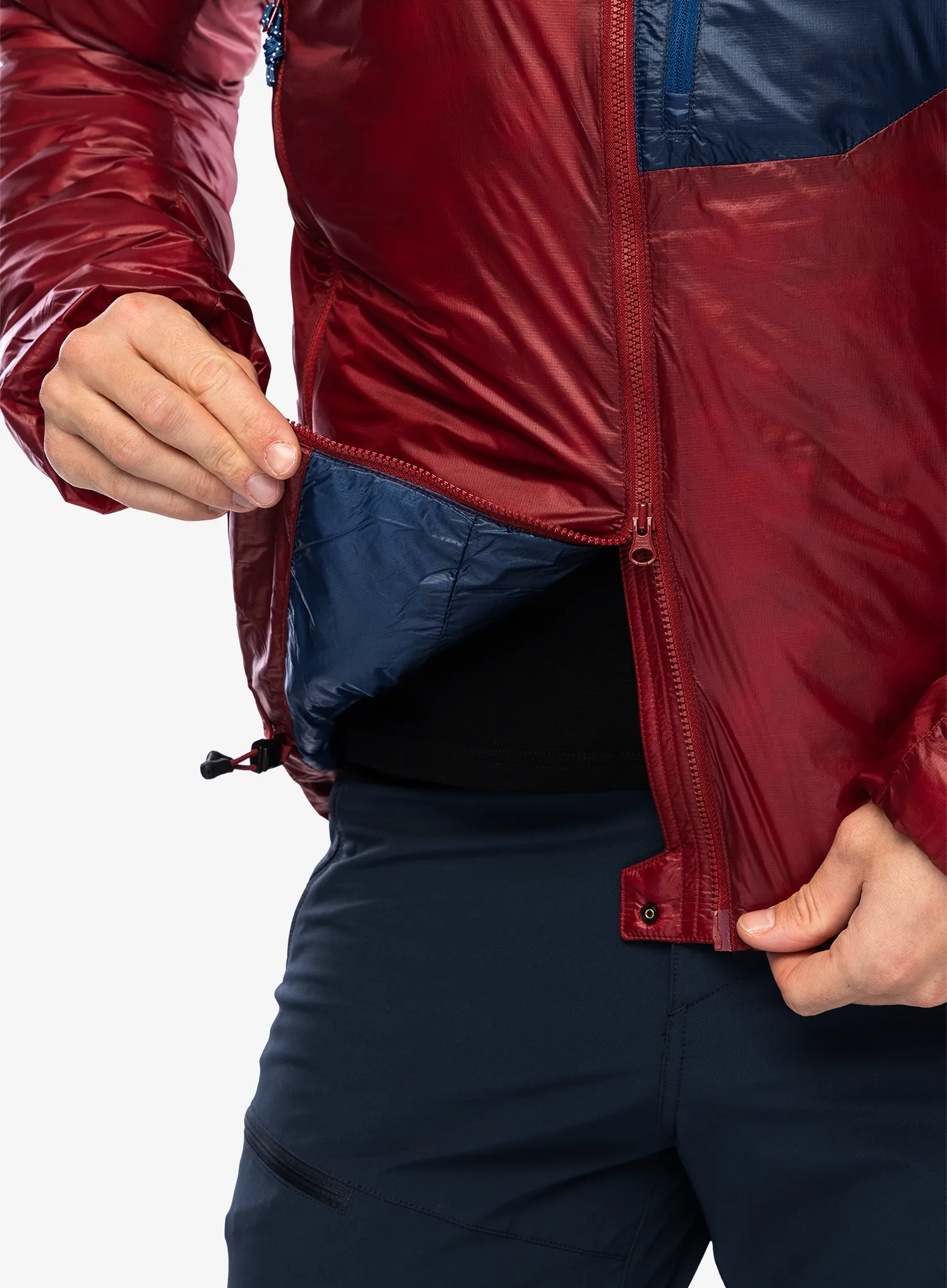 Zateplená bunda Mountain Equipment Oreus Hooded Jacket - merlot/admiral blue