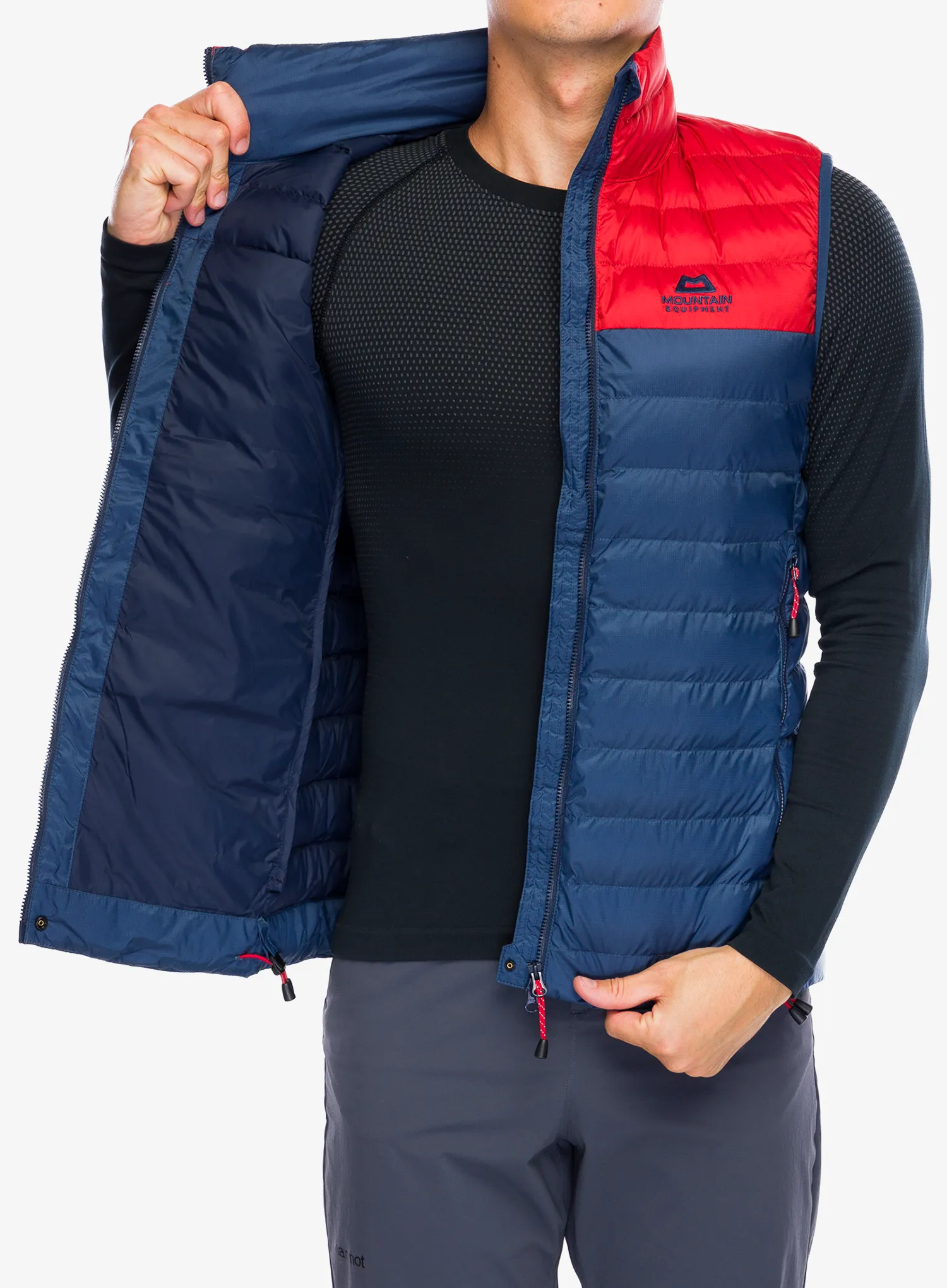 Zateplená vesta Mountain Equipment Superflux Vest - dusk/red rock