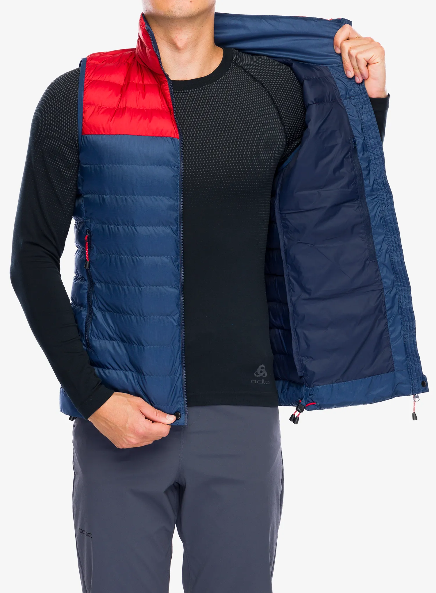 Zateplená vesta Mountain Equipment Superflux Vest - dusk/red rock