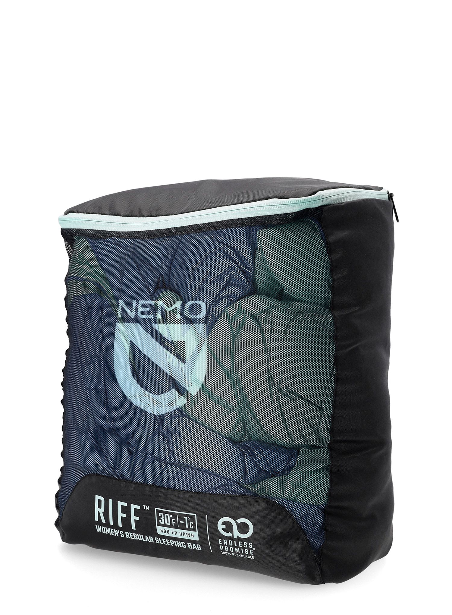 Dámský péřový spacák Nemo Riff 30 (168 cm) - azure