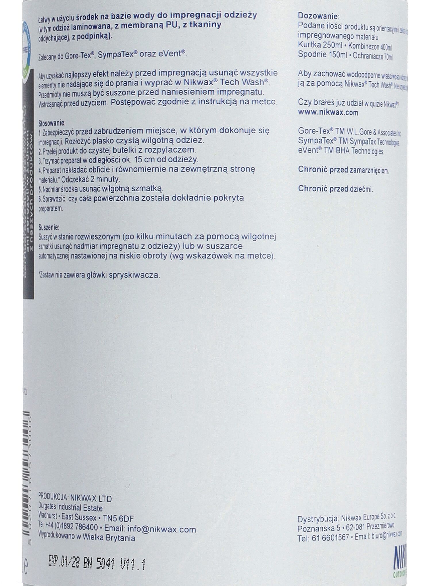 Impregnace Nikwax TX Direct Spray On 1L