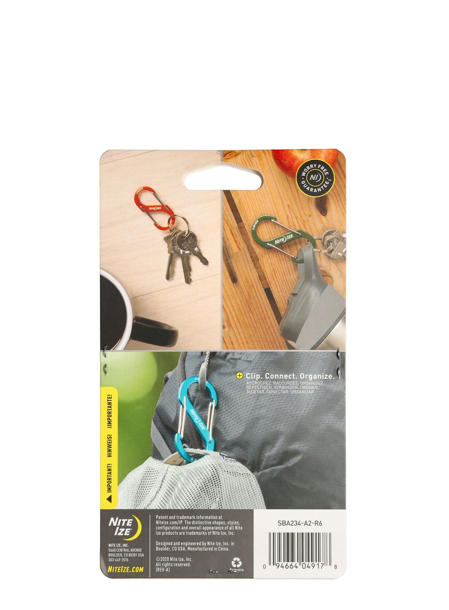 Nosič materiálu ve tvaru karabiny Nite Ize S-Biner Aluminum Combo 3 Pack