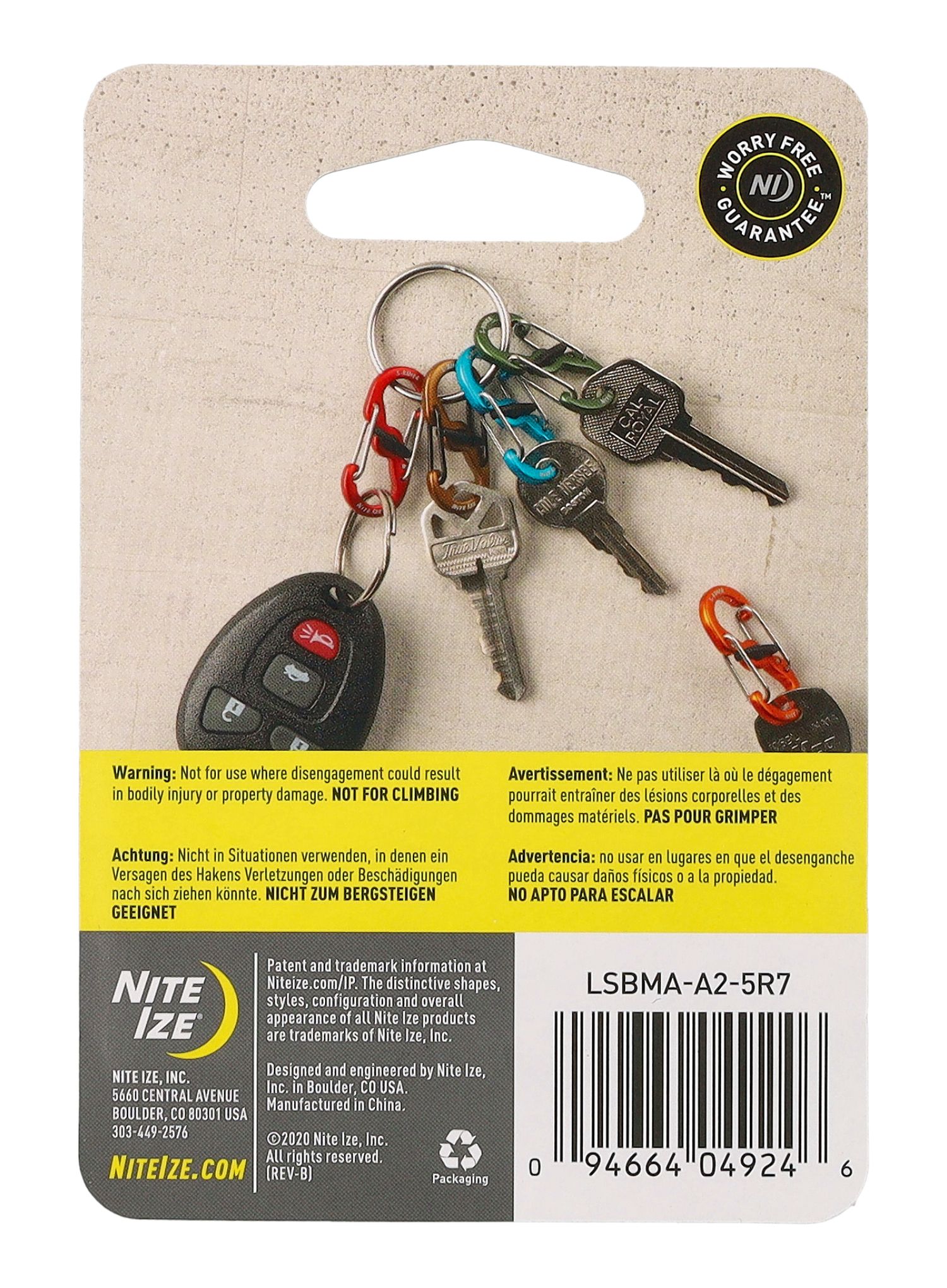 Karabinka na klíče Nite Ize S-Biner MicroLock Aluminum - 5 Pack - assorted