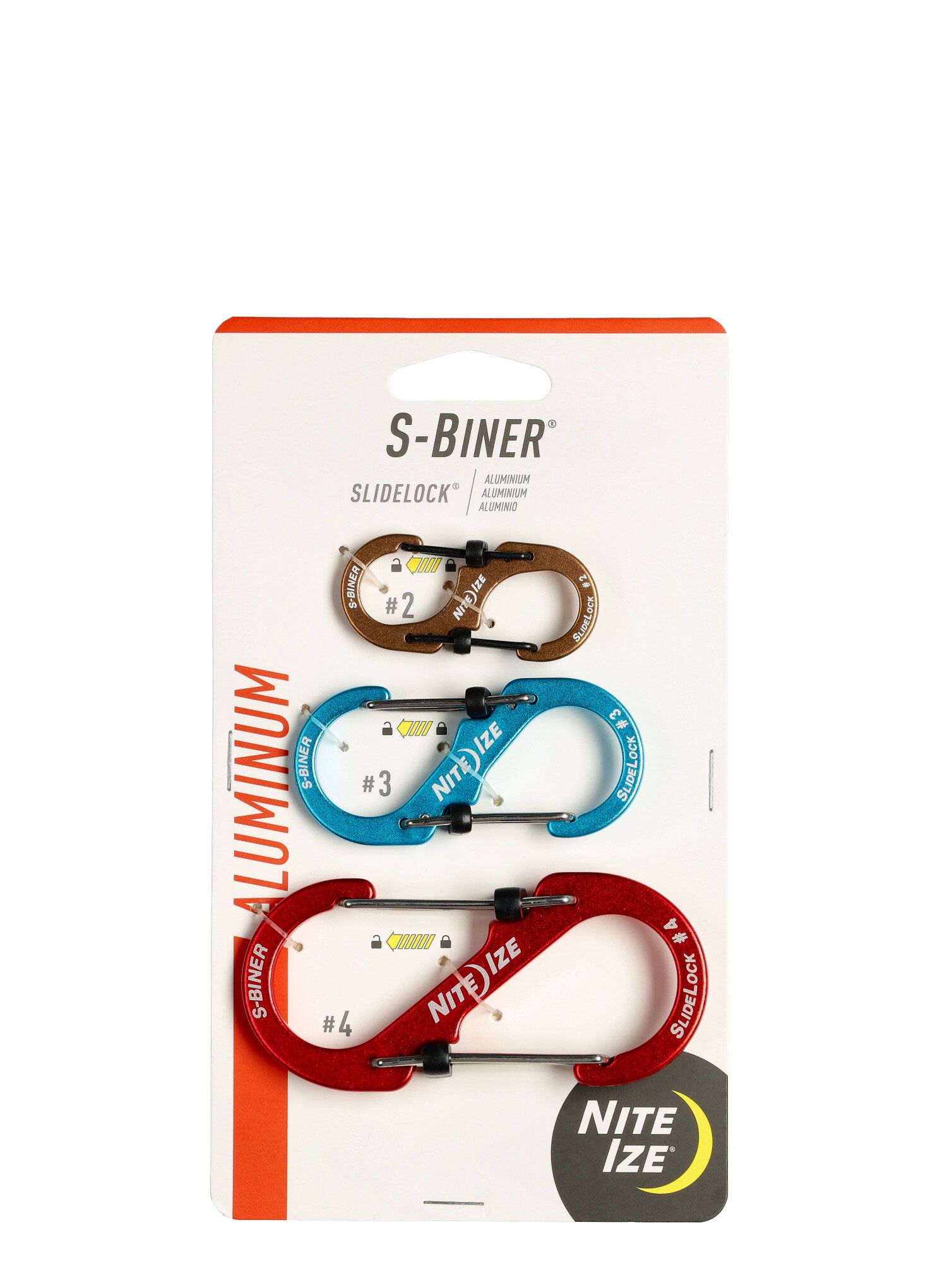 Nosič materiálu ve tvaru karabiny Nite Ize S-Biner SlideLock Aluminum Combo 3 Pack