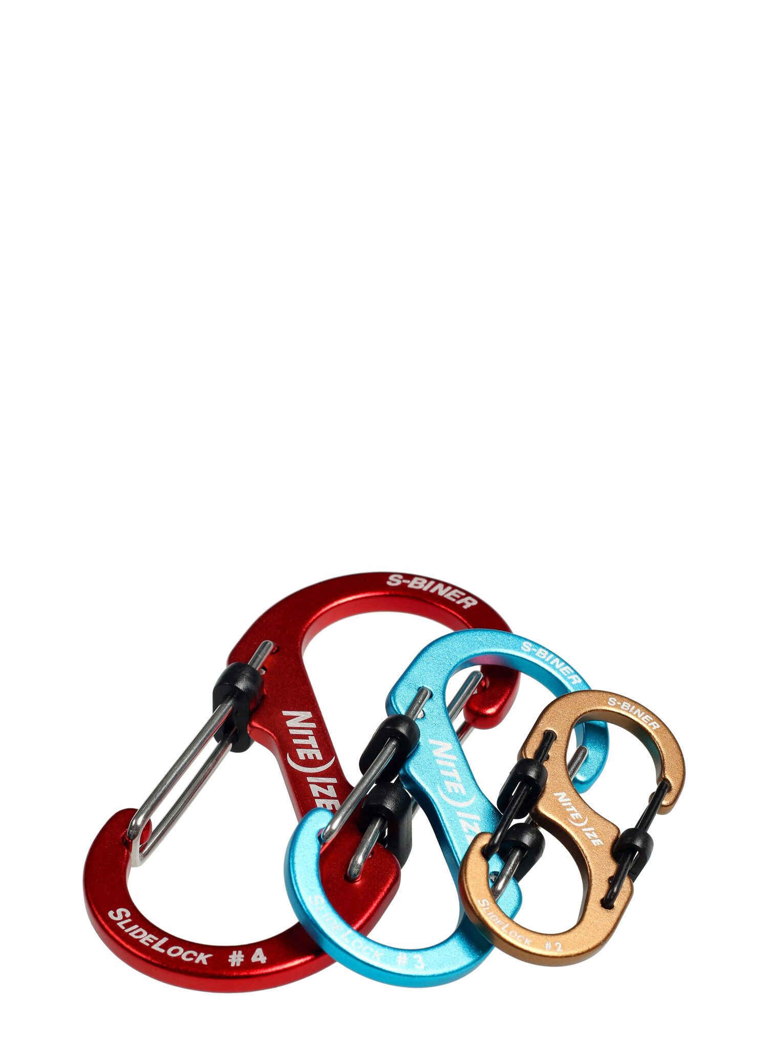 Nosič materiálu ve tvaru karabiny Nite Ize S-Biner SlideLock Aluminum Combo 3 Pack