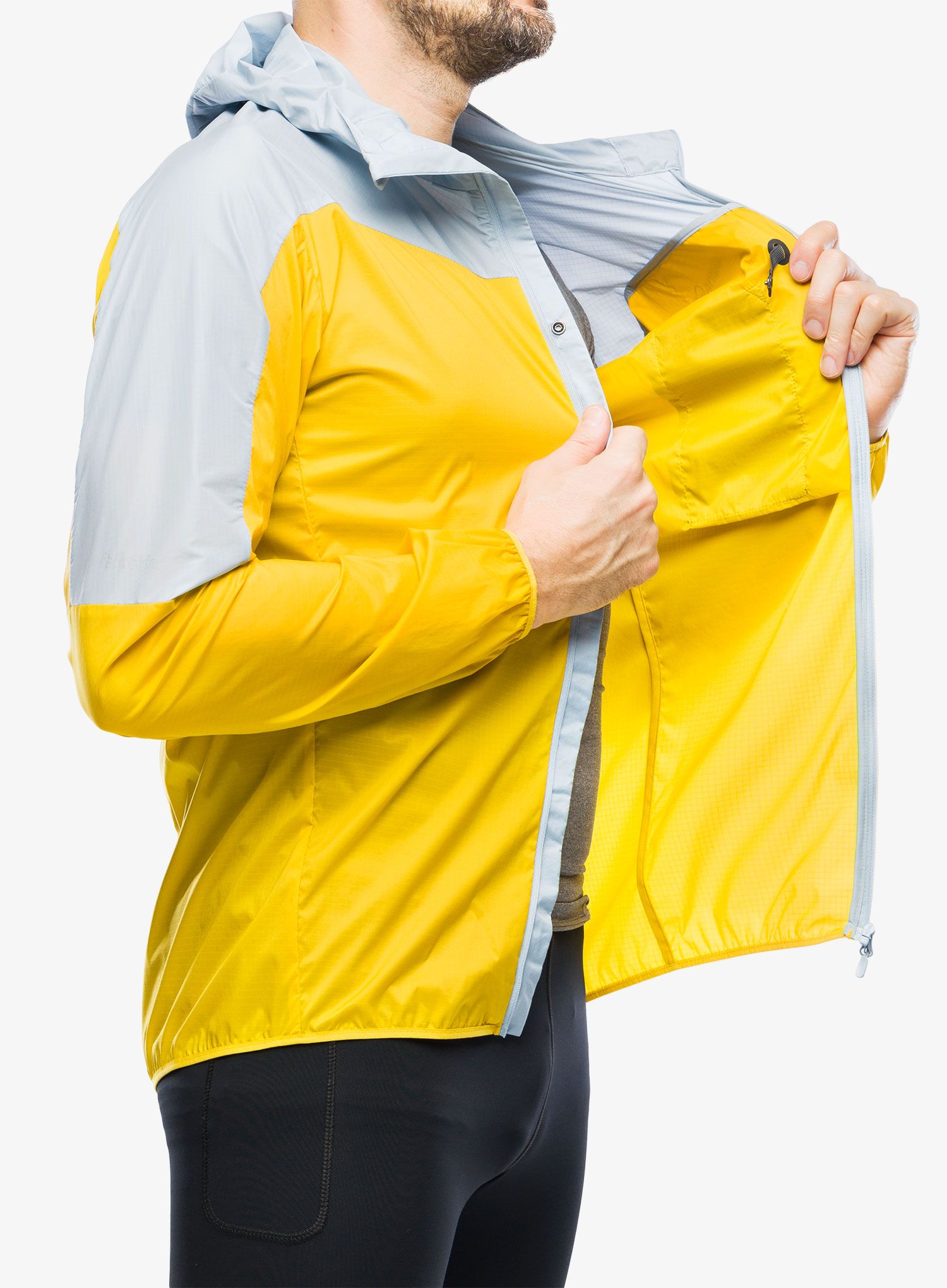 Pánská bunda Norrona Falketind Aero60 Hood - sulphur/blue fog