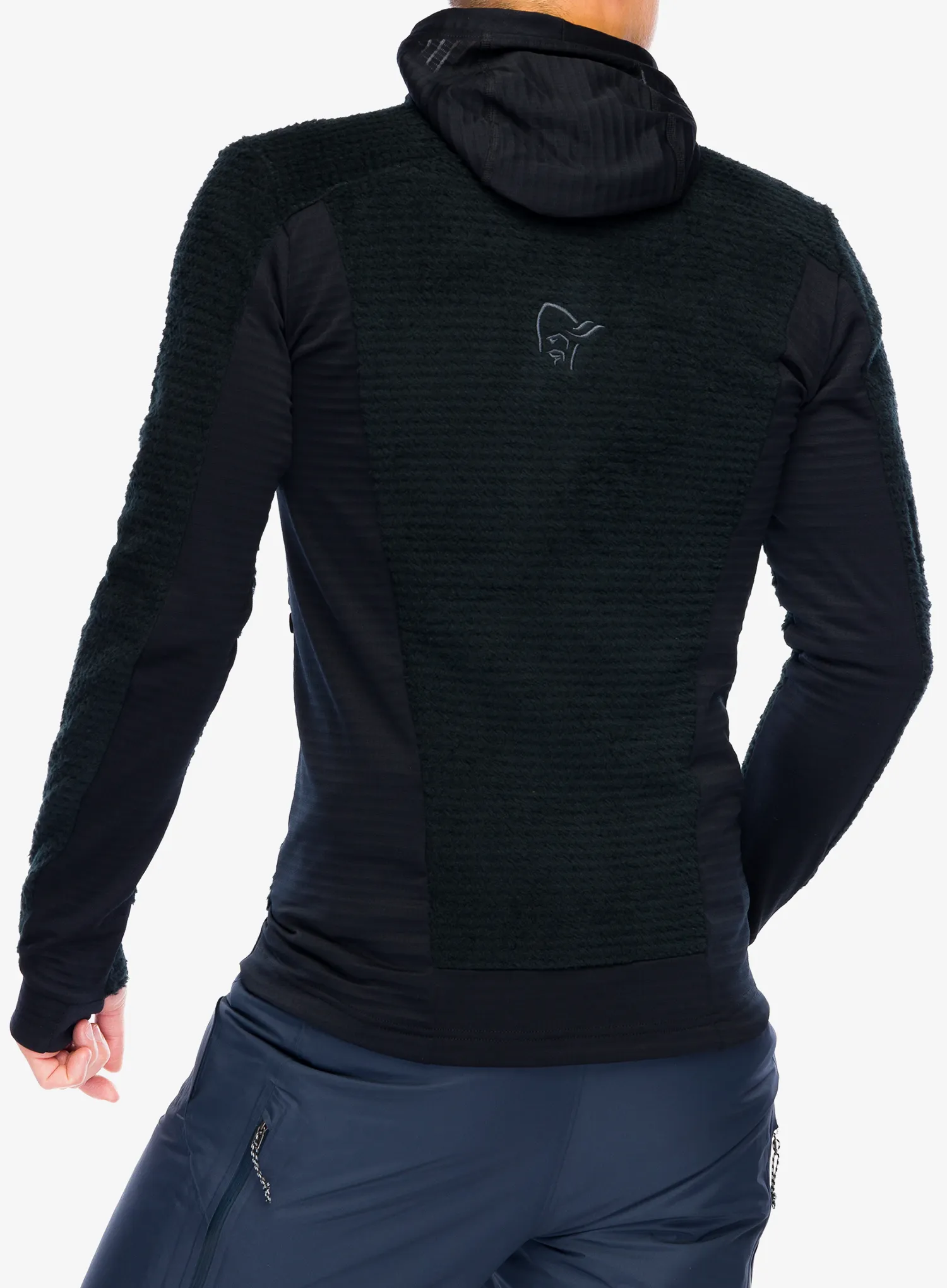 Mikina s kapucí Norrona Falketind Alpha120 Zip Hood - caviar