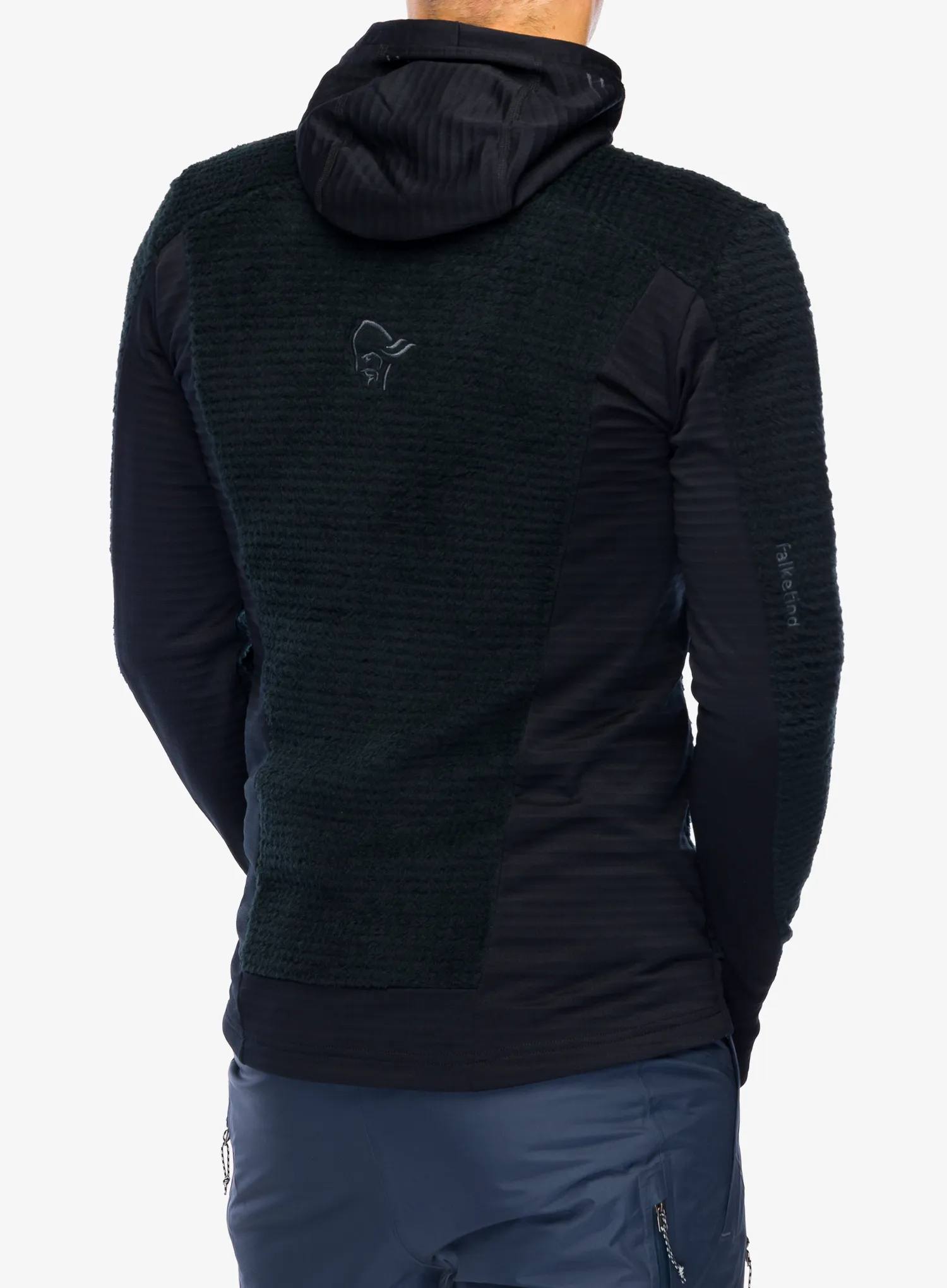 Mikina s kapucí Norrona Falketind Alpha120 Zip Hood - caviar