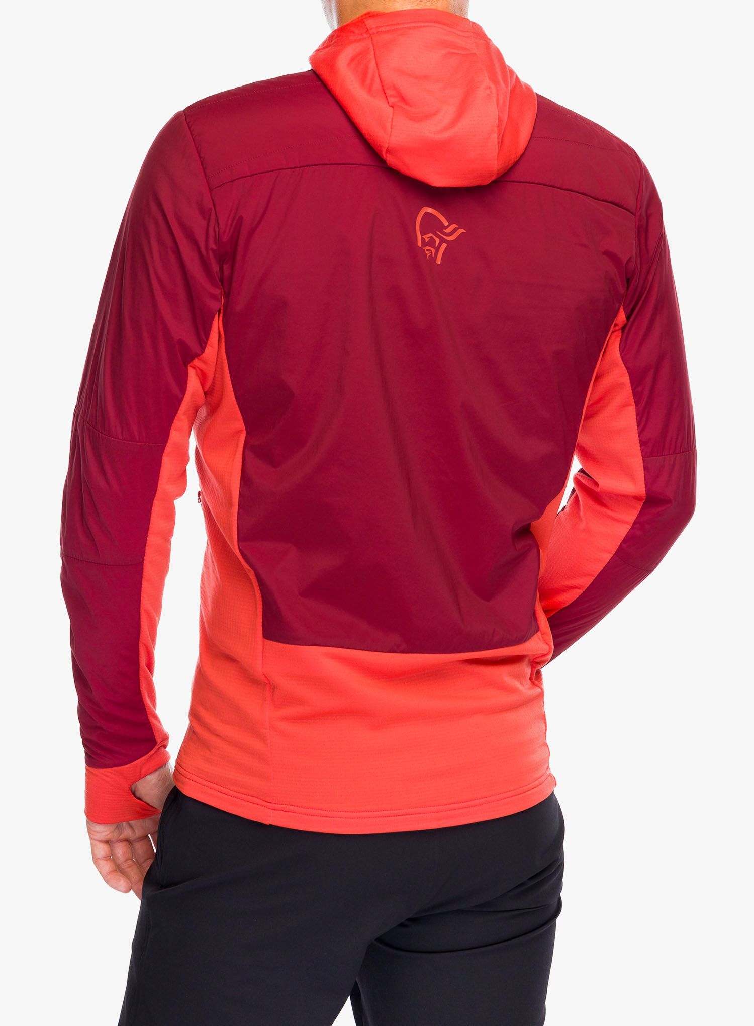 Hybridní bunda Norrona Falketind Alpha90 Insulated Zip Hood - adrenalin/rhubarb
