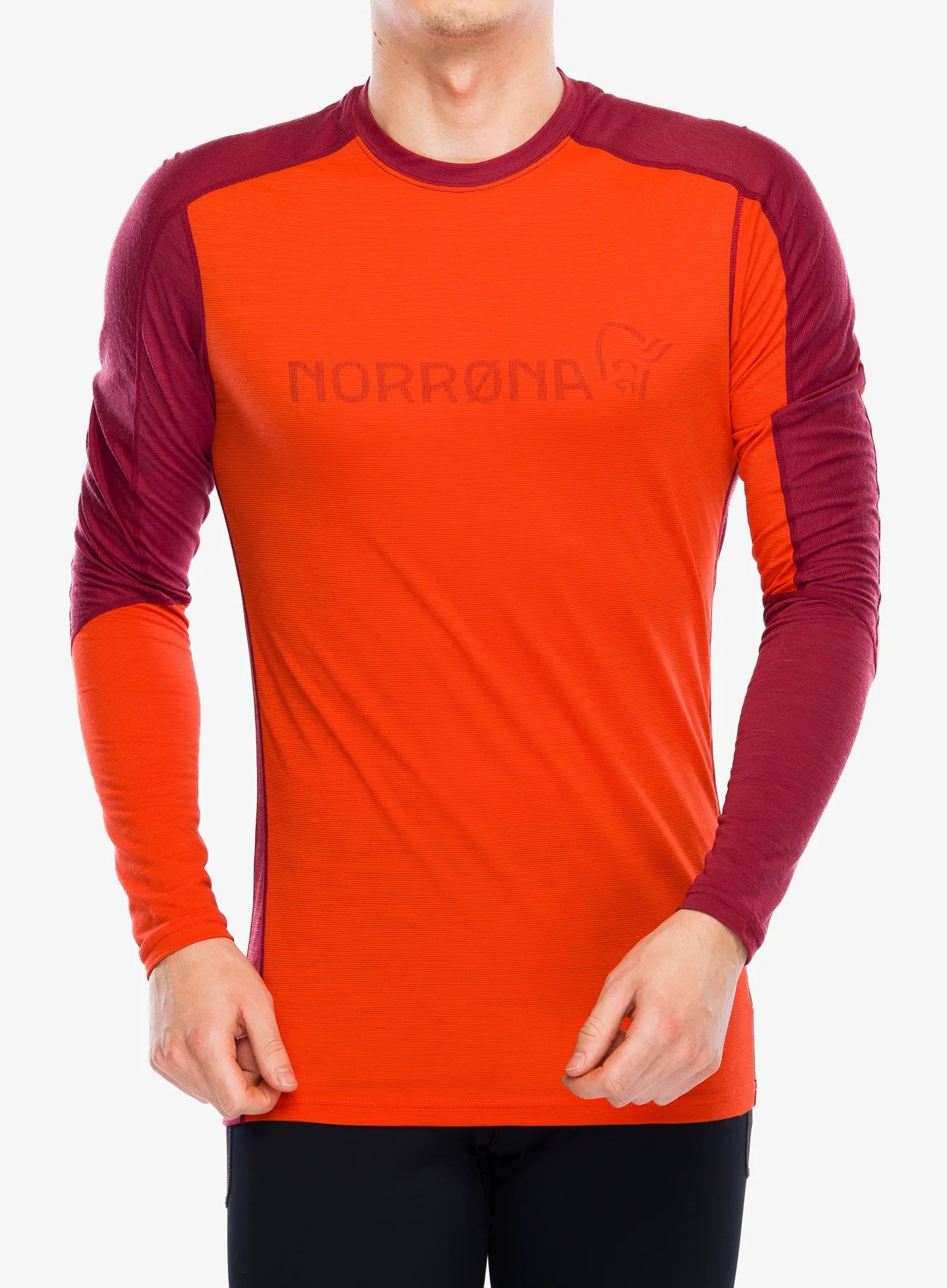 Funkční mikina Norrona Falketind Equaliser Merino Round Neck - arednalin/rhubarb