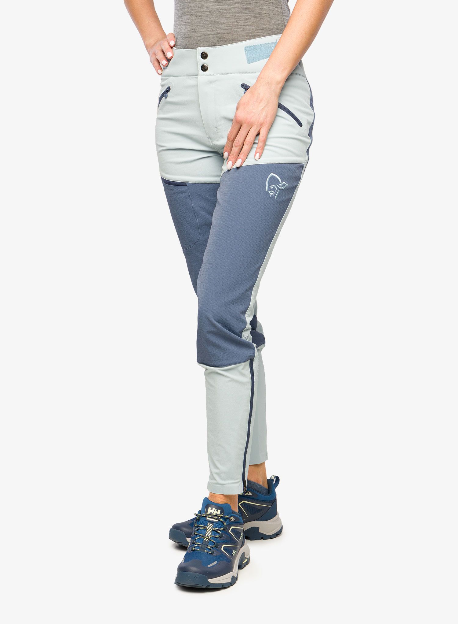 Softshellové kalhoty dámské Norrona Falketind Flex1 Rugged Slim Pants - blue fog