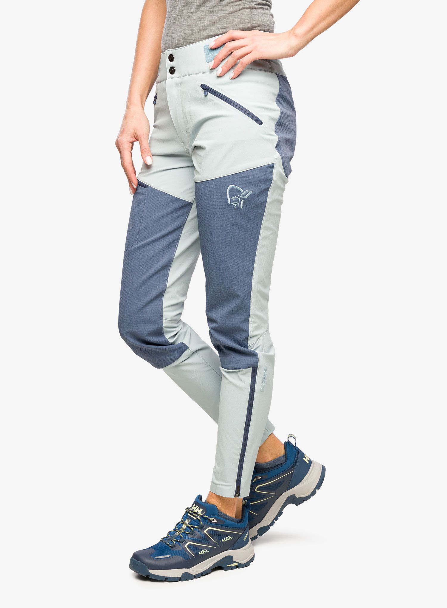 Softshellové kalhoty dámské Norrona Falketind Flex1 Rugged Slim Pants - blue fog