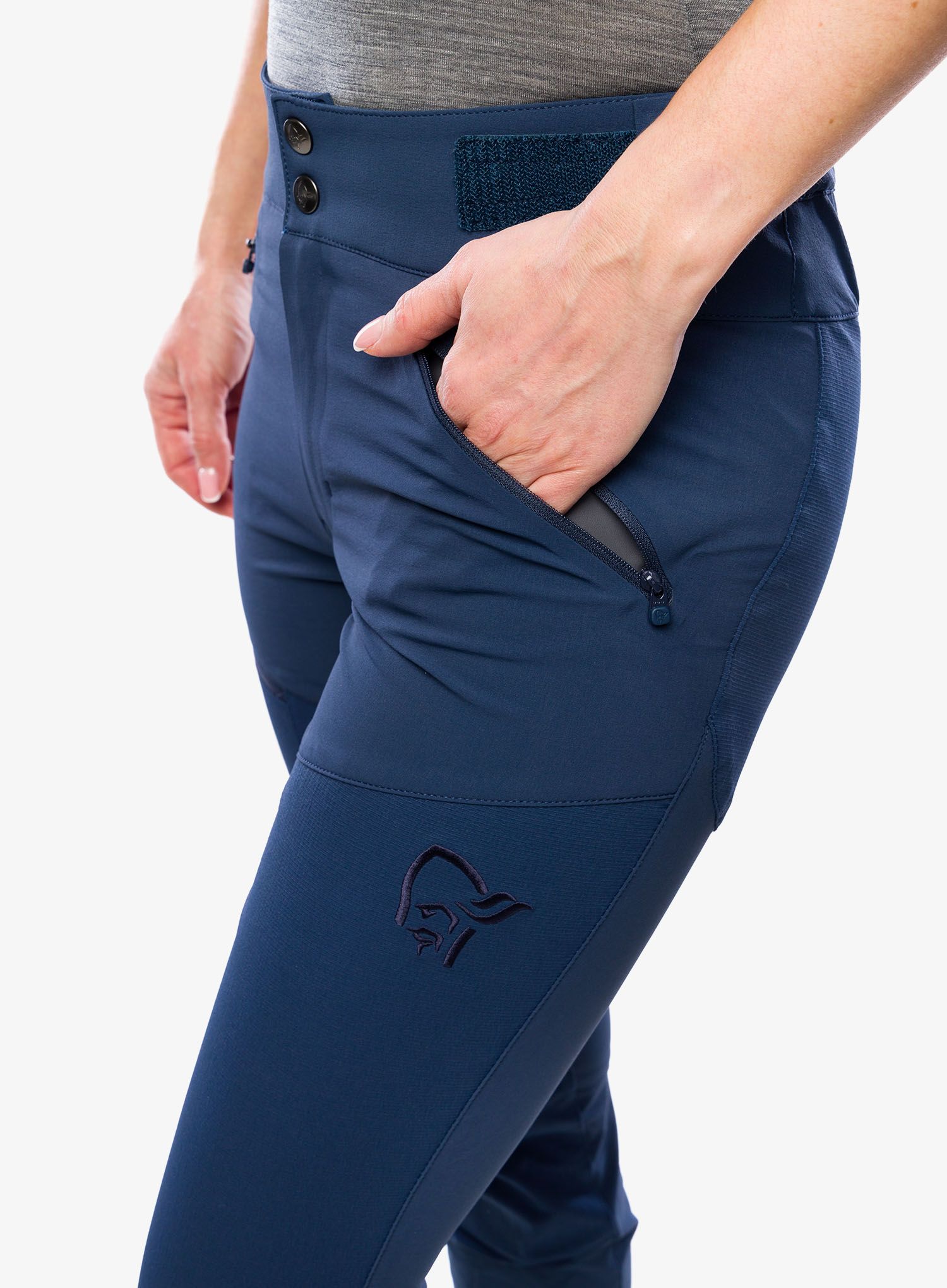 Trekové kalhoty dámské Norrona Falketind Flex1 Rugged Slim Pants - indigo night