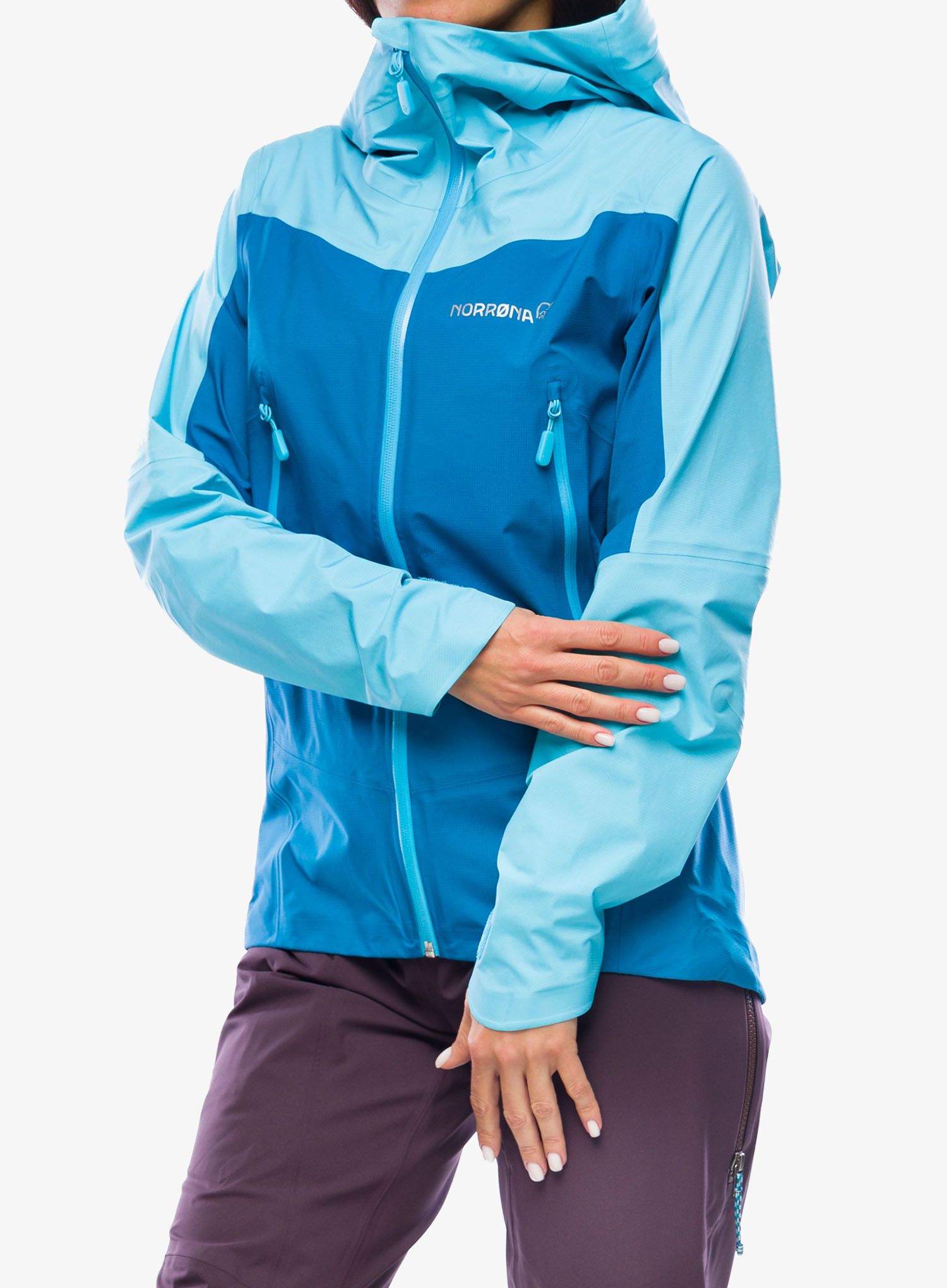 Dámská nepromokavá bunda s membránou Norrona Falketind GORE-TEX Jacket - aquarius/mykonos blue