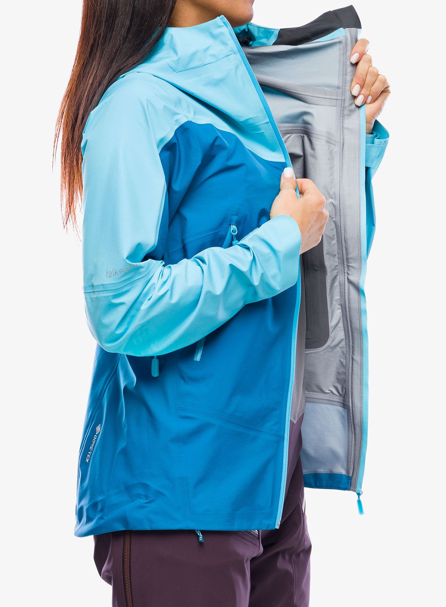 Dámská nepromokavá bunda s membránou Norrona Falketind GORE-TEX Jacket - aquarius/mykonos blue