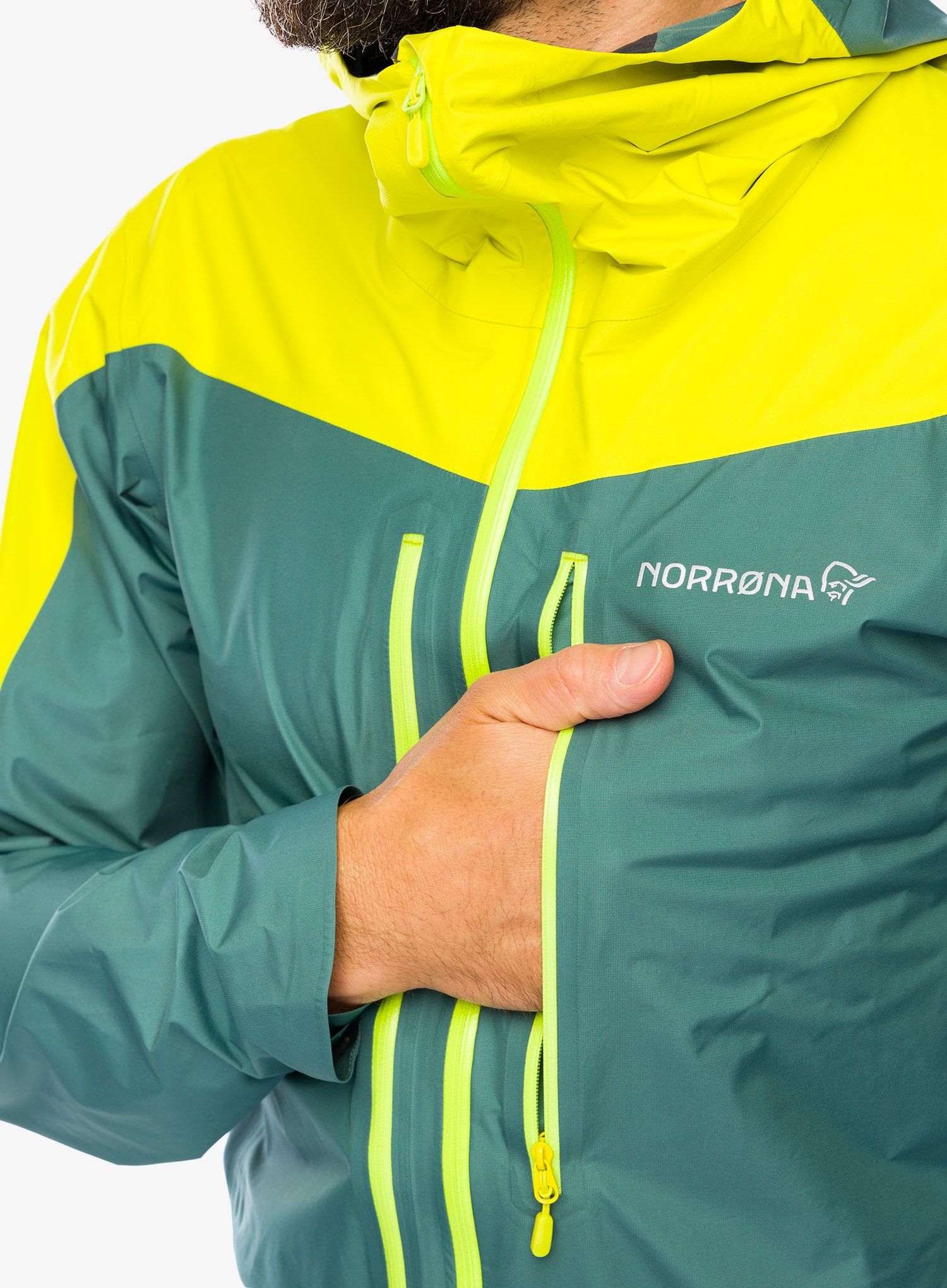 Pánská bunda Norrona Falketind Gore-Tex Paclite Jacket - sulphur/atlantic