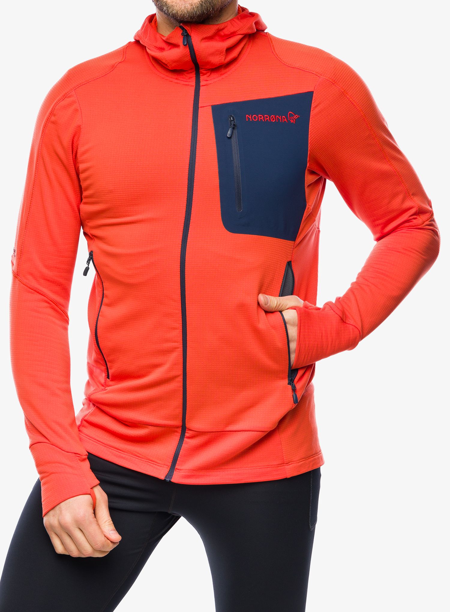 Outdoorova mikina Norrona Falketind Power Grid Hood - arednalin