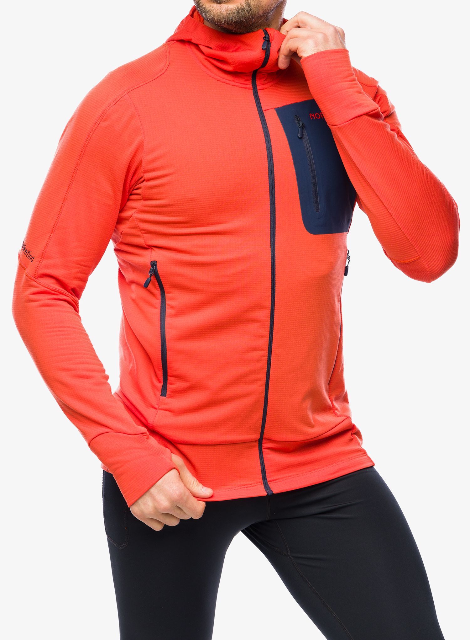 Outdoorova mikina Norrona Falketind Power Grid Hood - arednalin