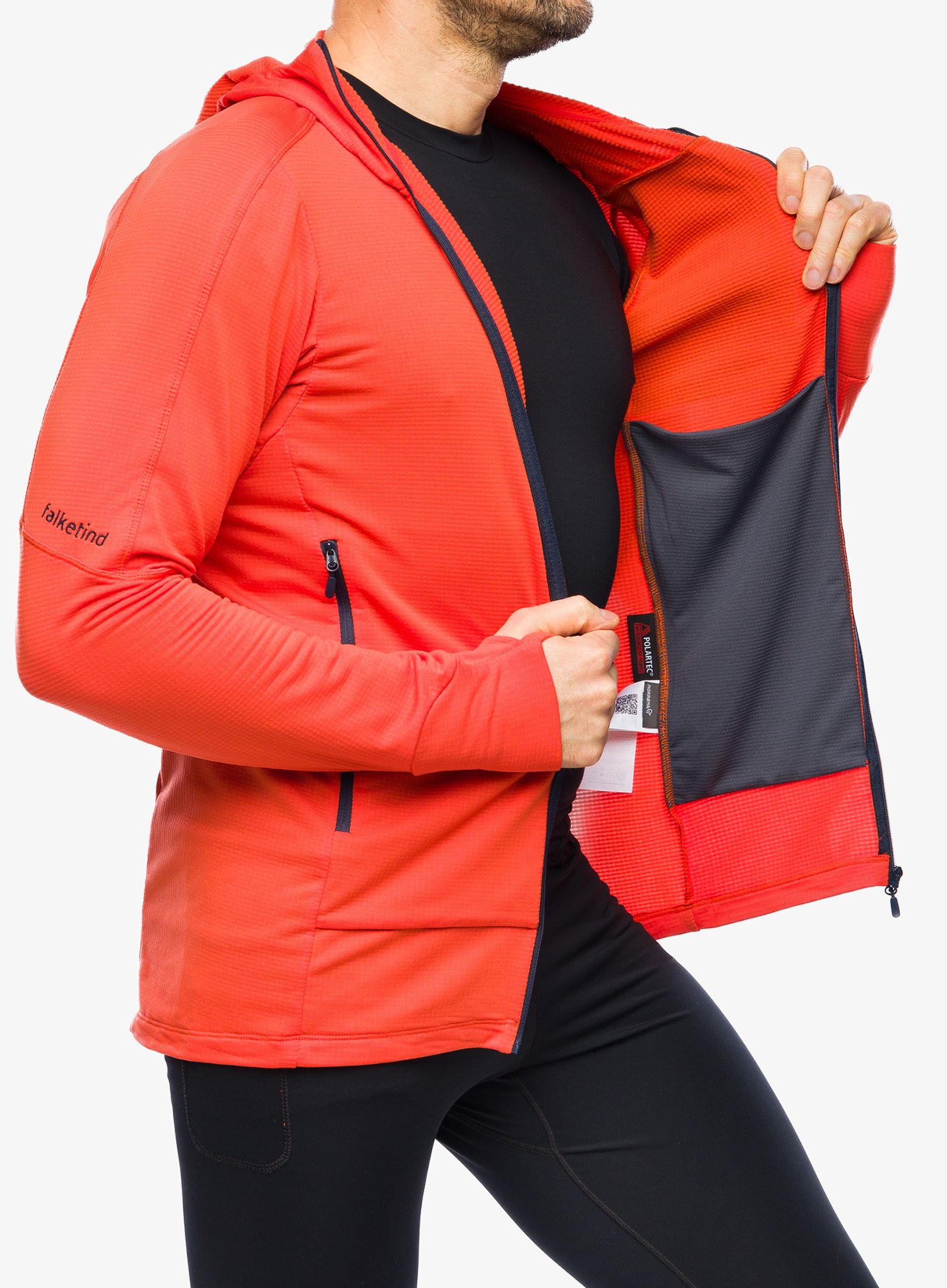 Outdoorova mikina Norrona Falketind Power Grid Hood - arednalin