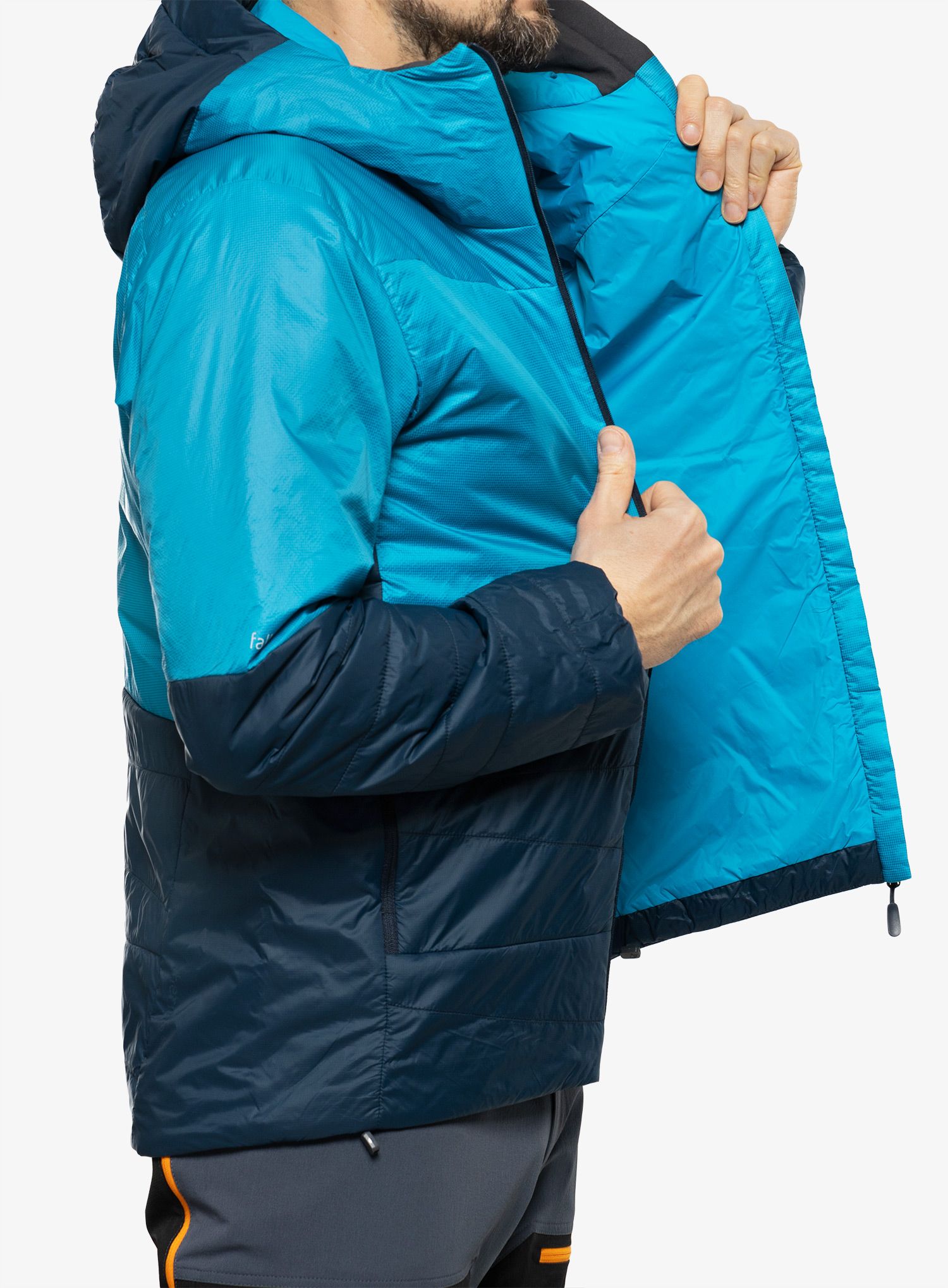 Zateplená bunda Norrona Falketind Thermo60 Hood - hawaiian surf/indigo night