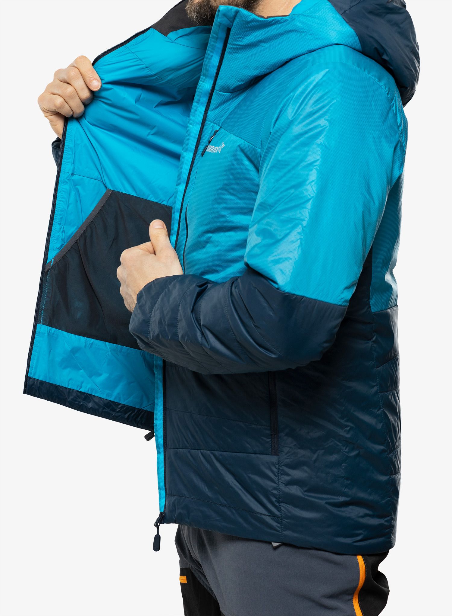 Zateplená bunda Norrona Falketind Thermo60 Hood - hawaiian surf/indigo night