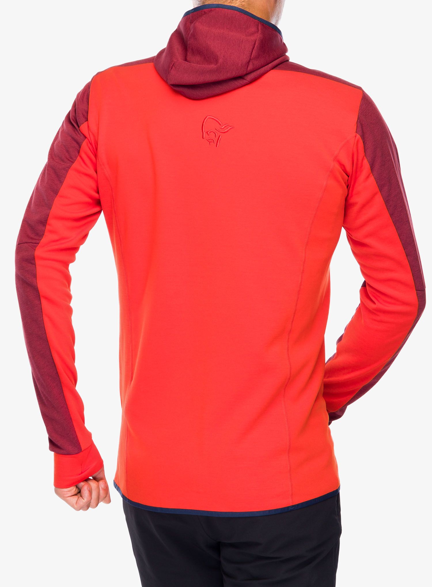 Fleecová bunda Norrona Falketind Warm2 Octa Hood - adrenalin/rhubarb