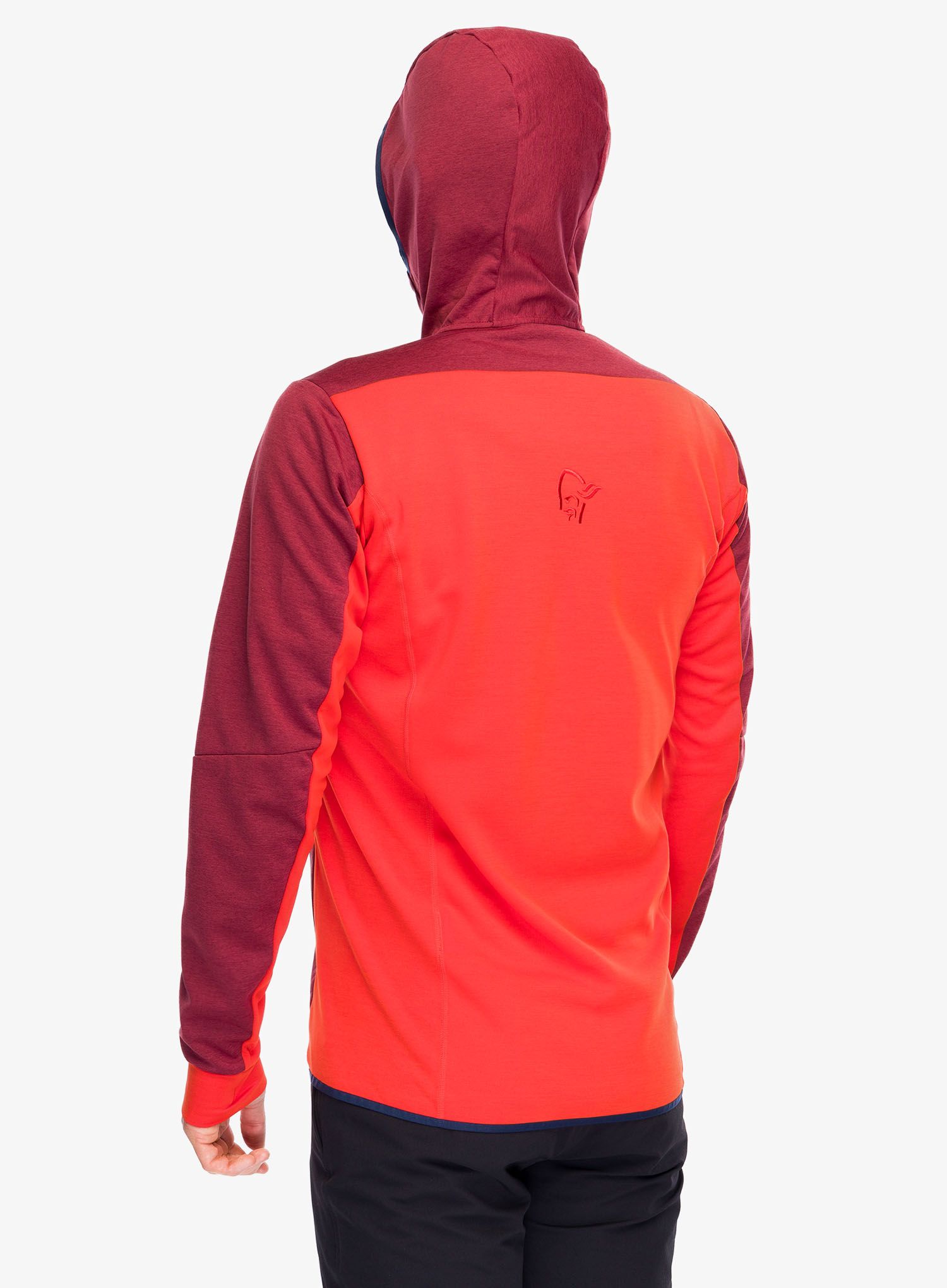 Fleecová bunda Norrona Falketind Warm2 Octa Hood - adrenalin/rhubarb