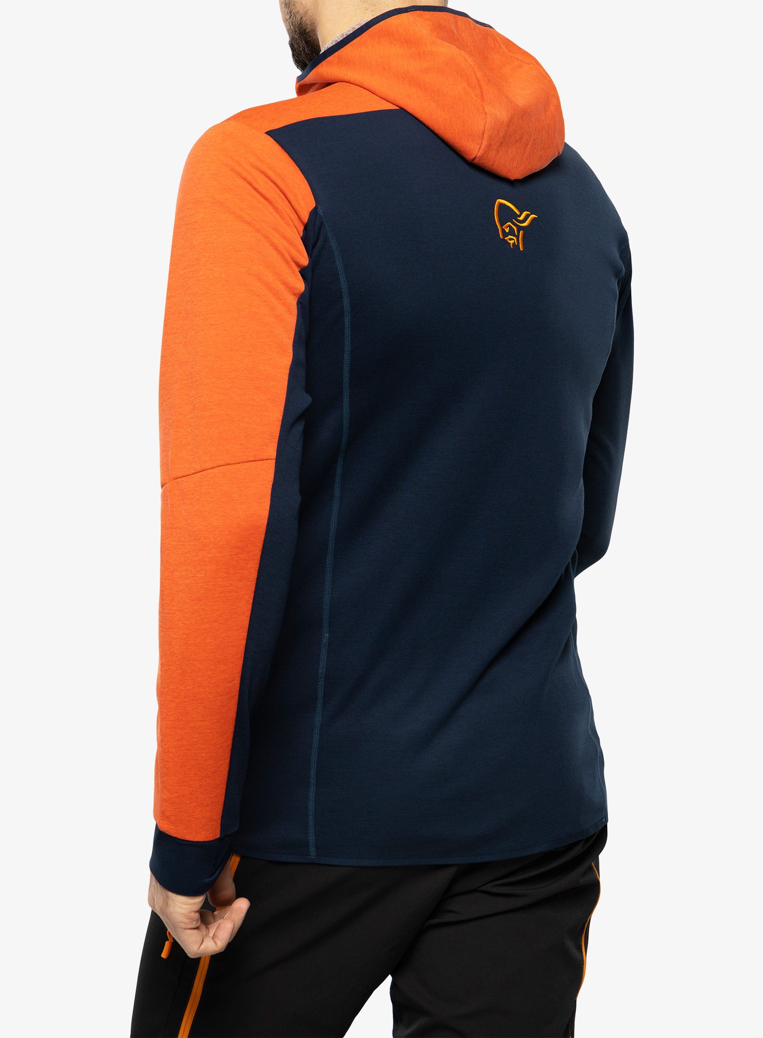 Fleecová bunda Norrona Falketind Warm2 Octa Hood - arednalin/indigo night