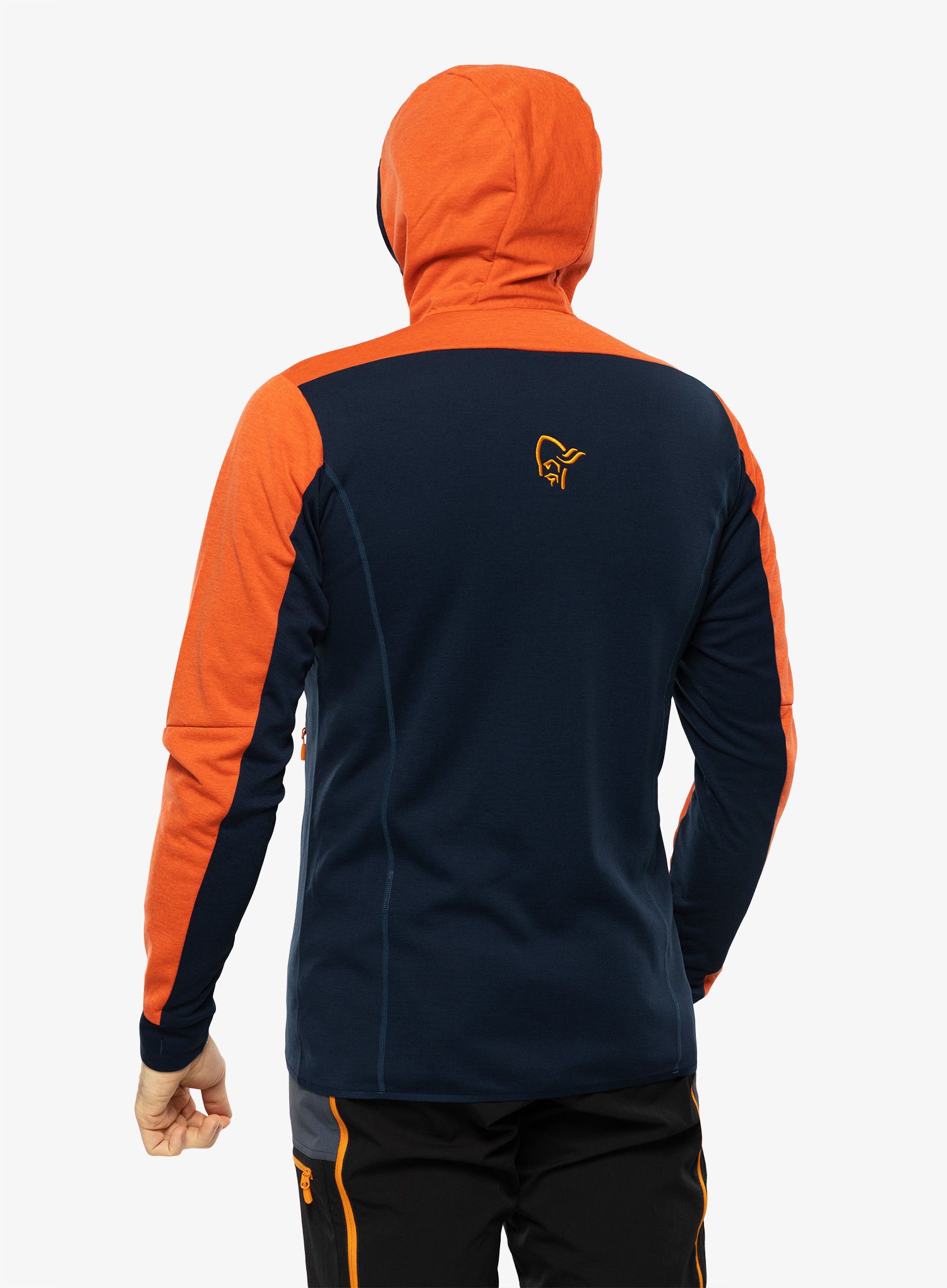 Fleecová bunda Norrona Falketind Warm2 Octa Hood - arednalin/indigo night