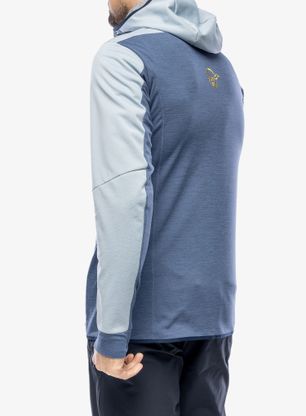 Fleecová mikina Norrona Falketind Warm2 Octa Hood - blue fog/vintage indigo