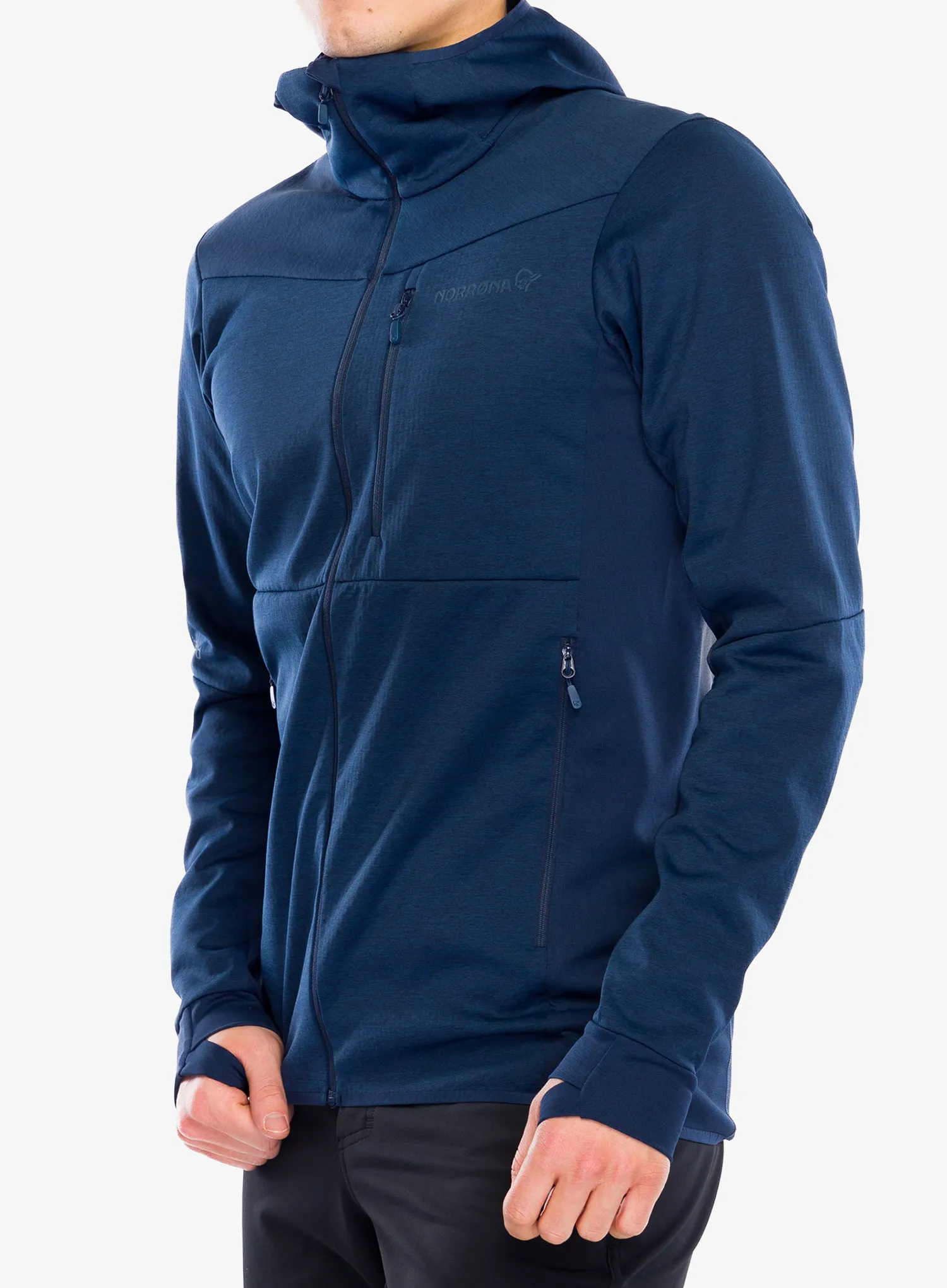 Fleecová bunda Norrona Falketind Warm2 Octa Hood - indigo night
