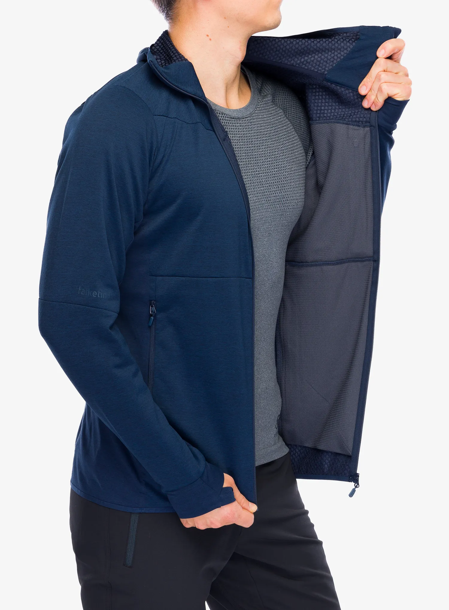 Fleecová bunda Norrona Falketind Warm2 Octa Hood - indigo night