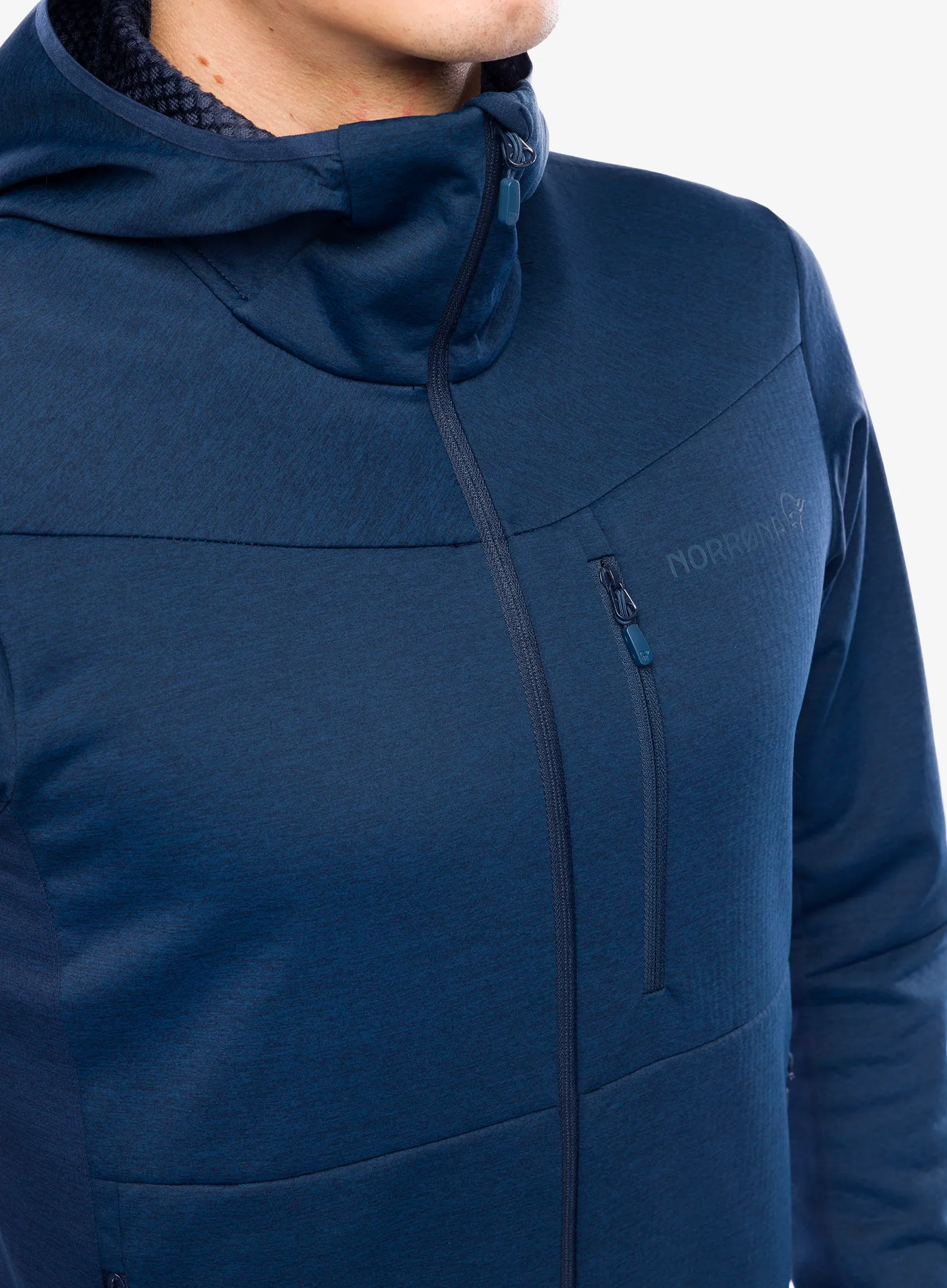Fleecová bunda Norrona Falketind Warm2 Octa Hood - indigo night