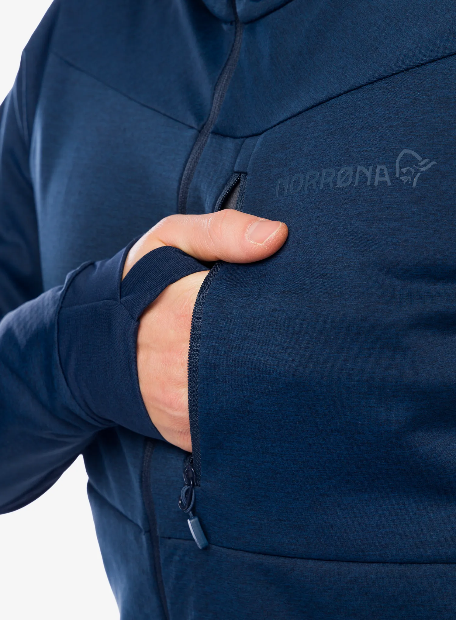 Fleecová bunda Norrona Falketind Warm2 Octa Hood - indigo night