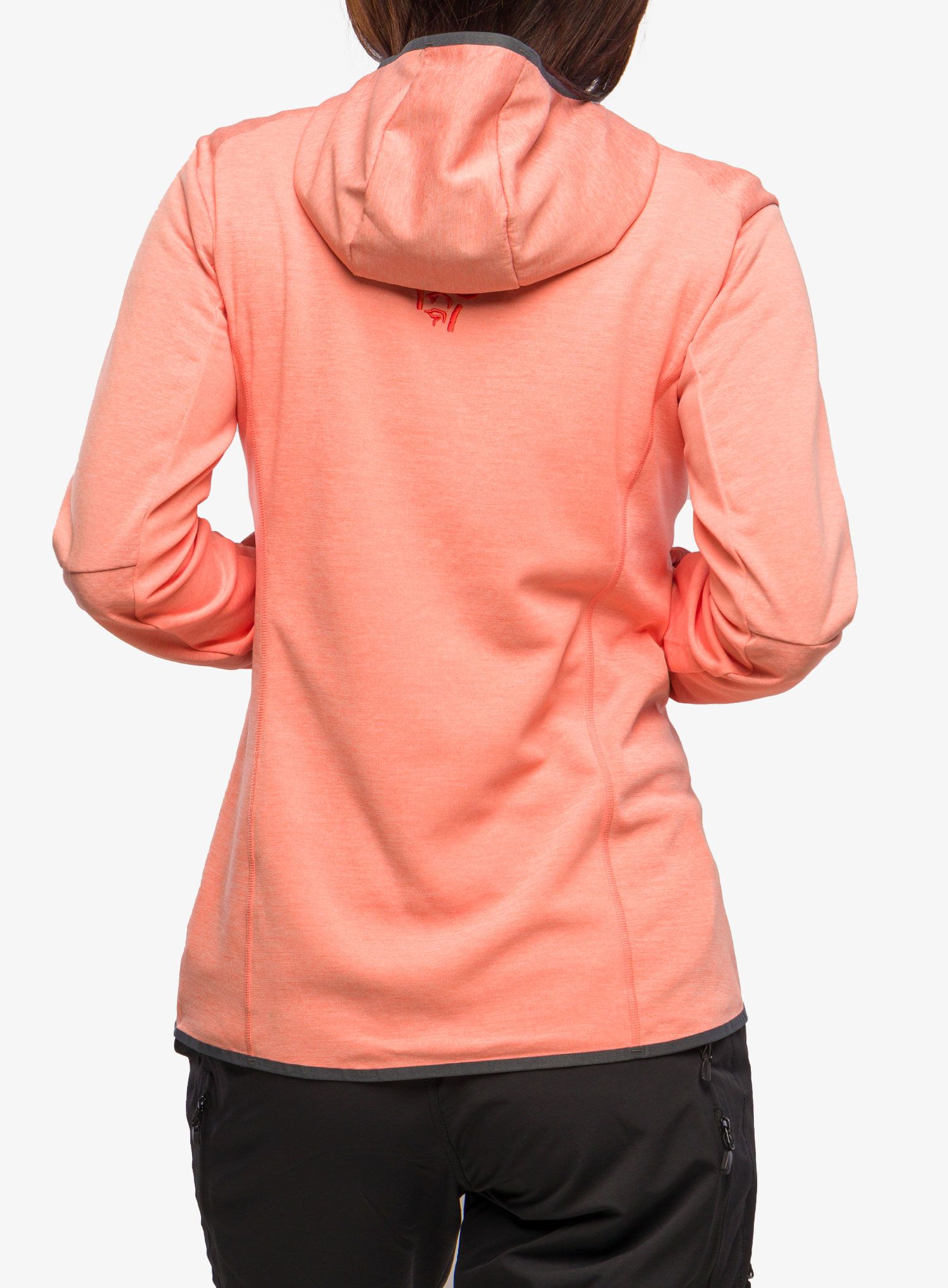 Fleecová mikina dámská Norrona Falketind Warm2 Octa Hood - orange alert/peach amber
