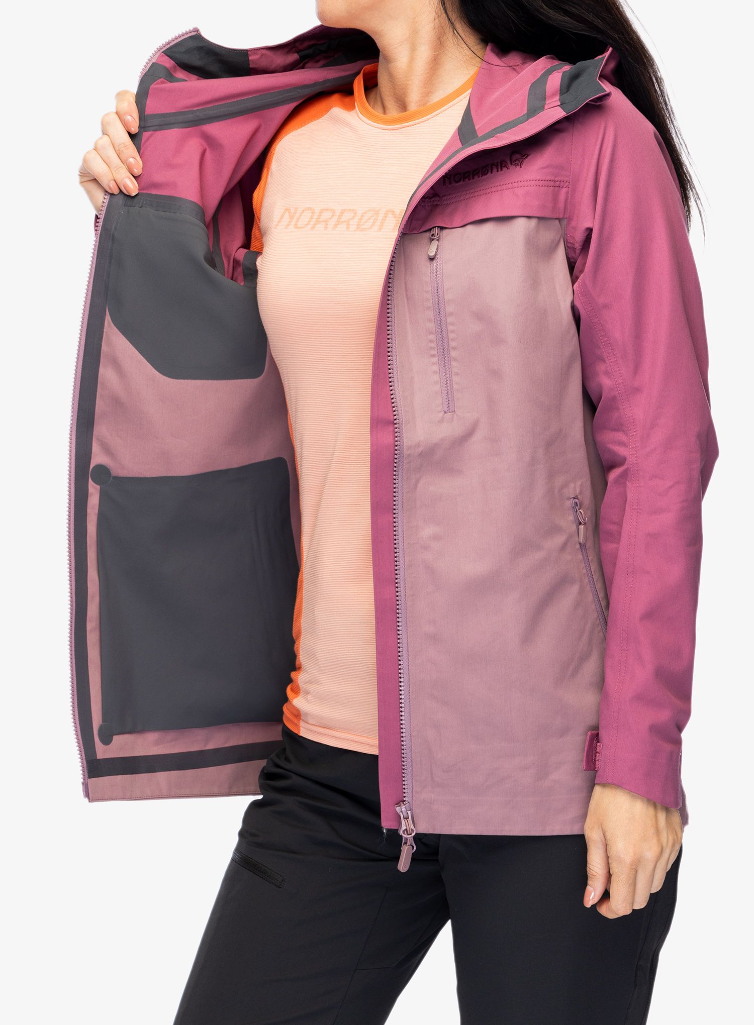 Dámská bunda Norrona Femund Cotton Jacket - grape shake