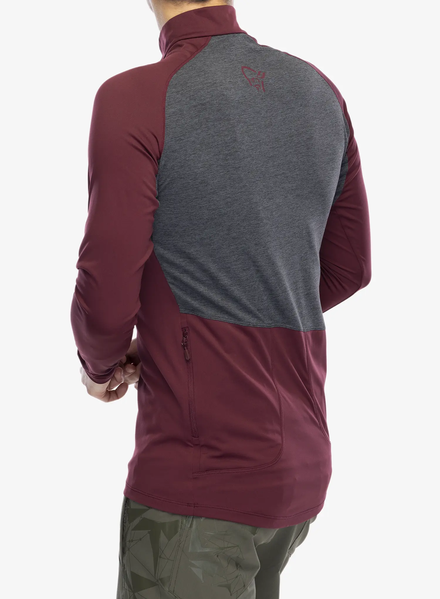 Mikina na kolo Norrona Fjora Equaliser LS Zip Top - tawny port