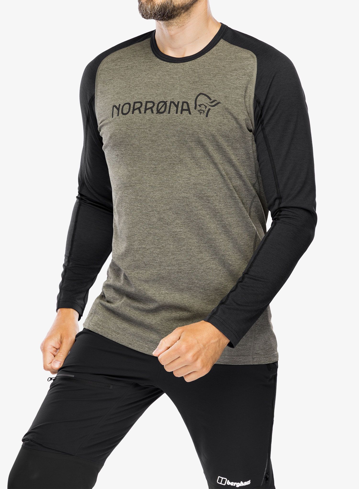 Mikina na kolo Norrona Fjora Equaliser Lightweight LS - olive night