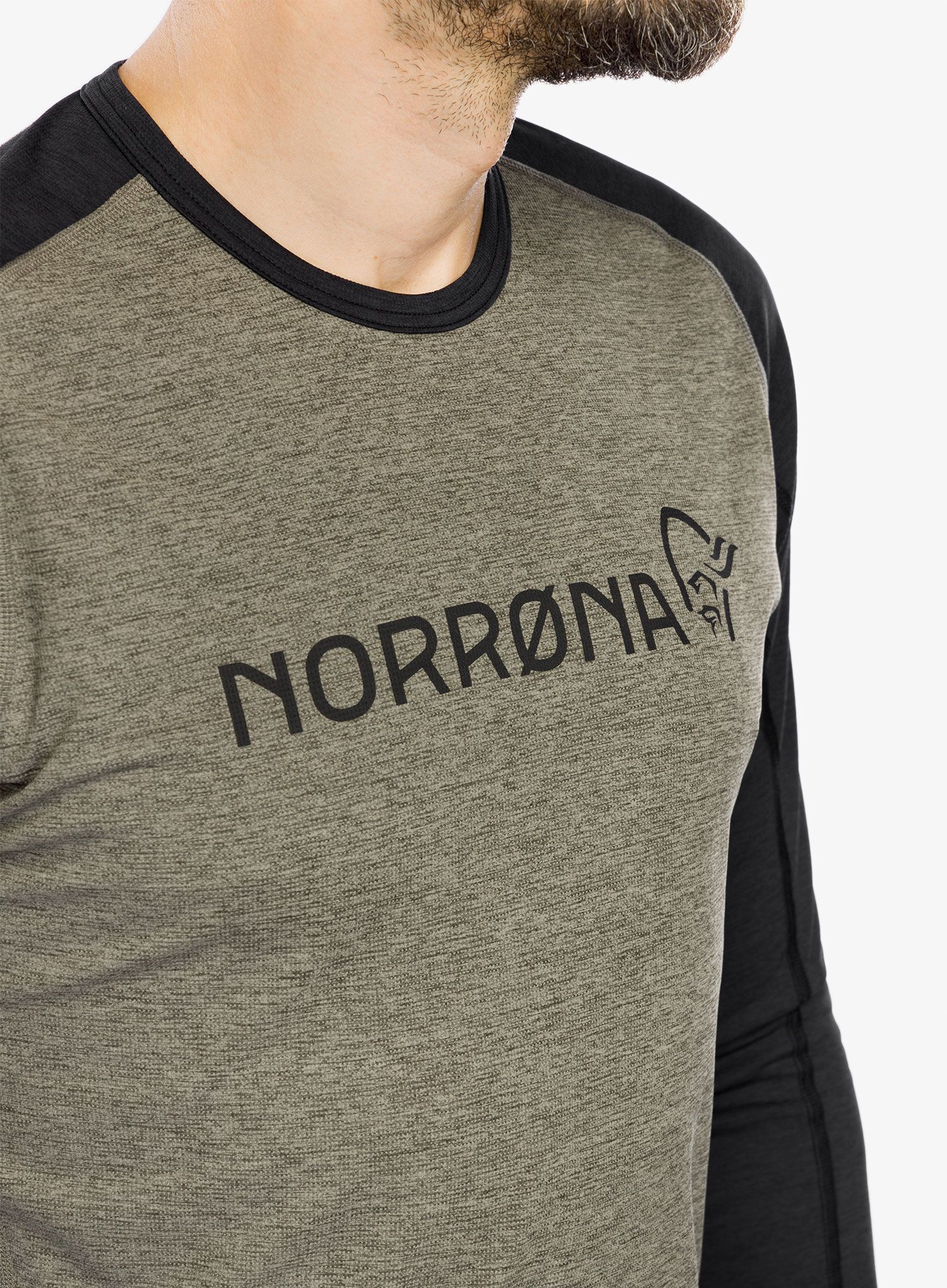 Mikina na kolo Norrona Fjora Equaliser Lightweight LS - olive night