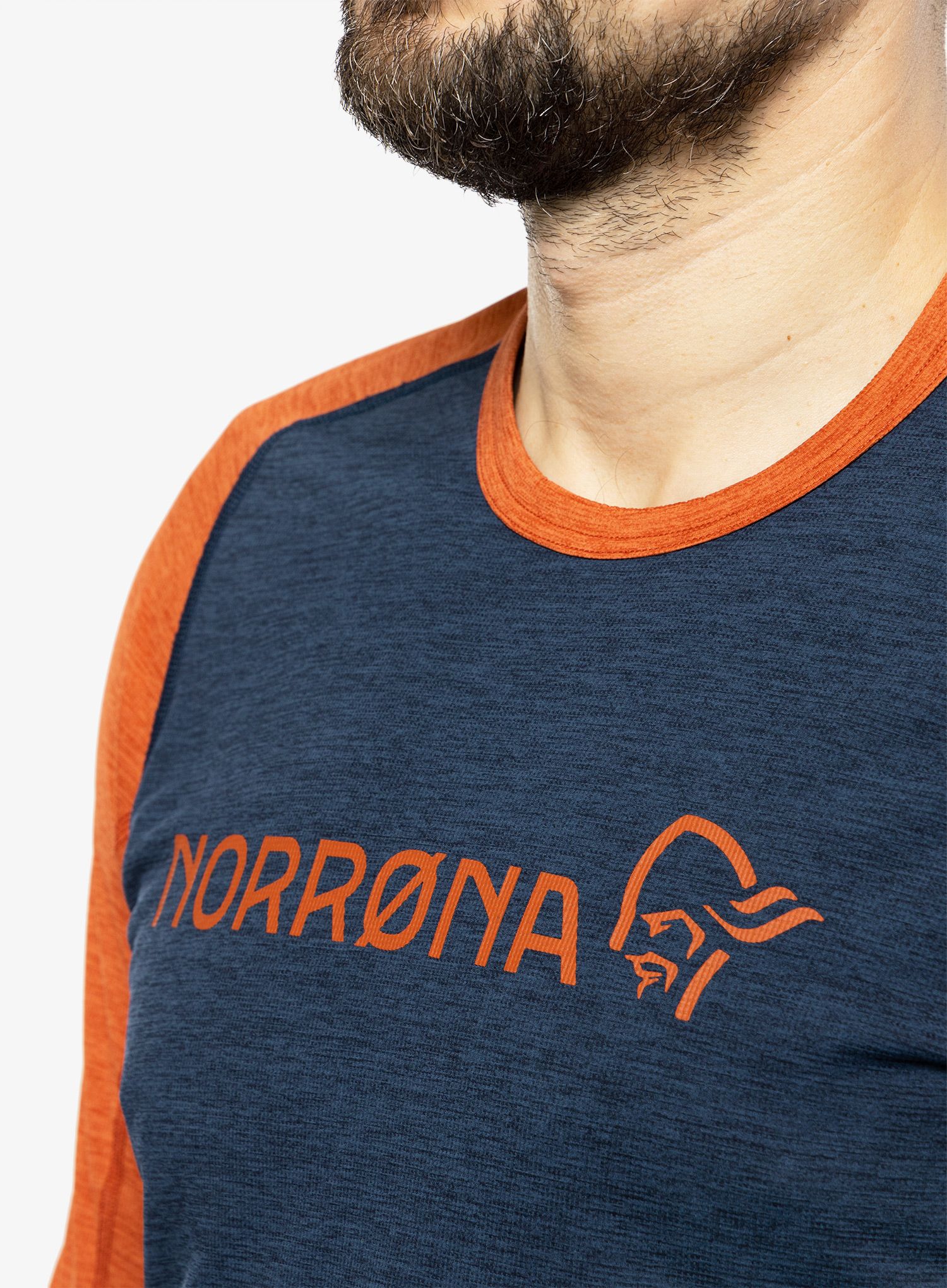 Cyklistická mikina Norrona Fjora Equaliser Lightweight LS - rooibos tea/indigo night