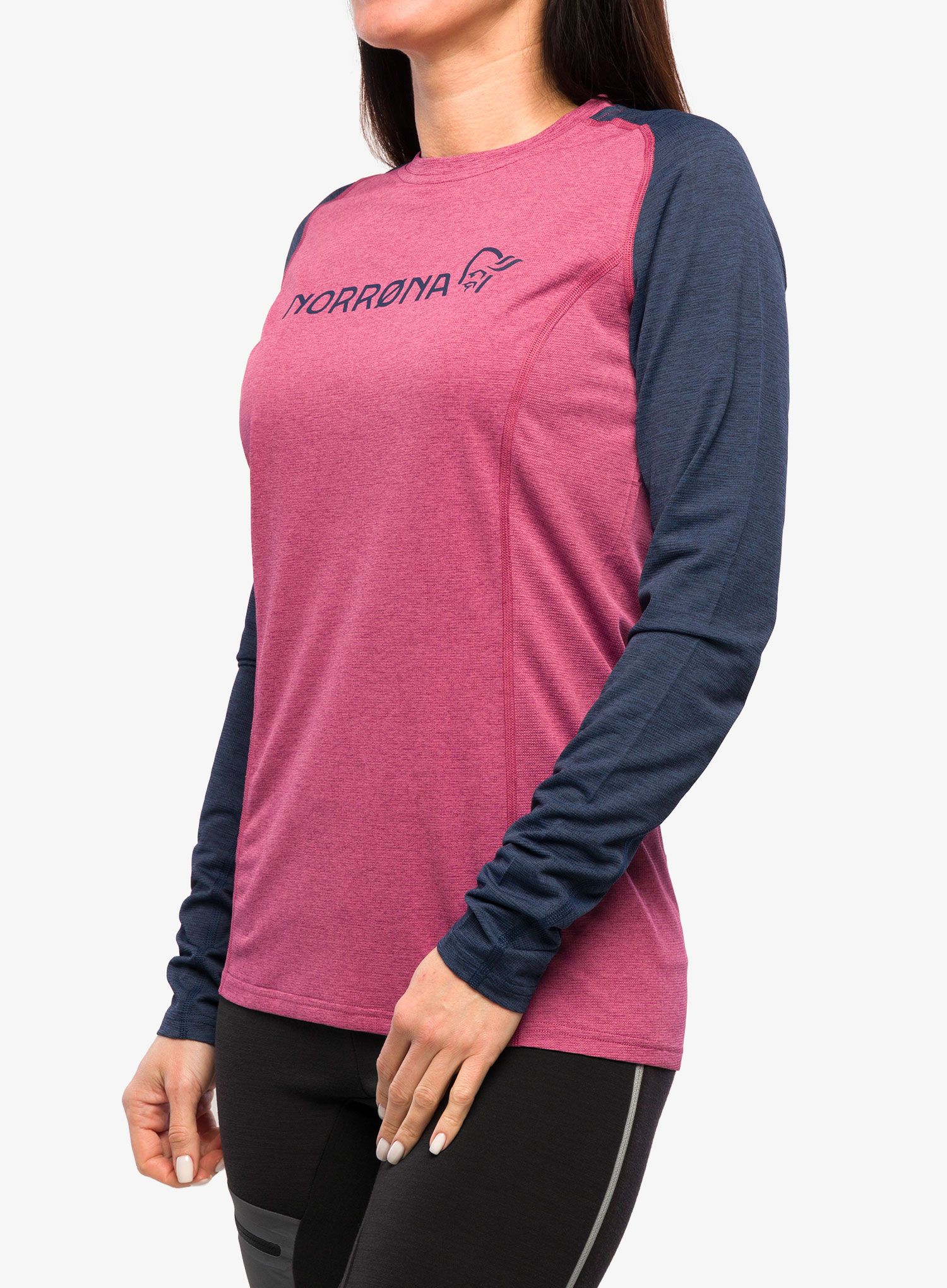 Cyklistická mikina dámská Norrona Fjora Equaliser Lightweight LS - violet quartz/indigo night